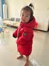 保姆鹅 【风墙】儿童羽绒服宝宝中长款护脸厚款外套保暖童装[NG2664] 中国红 100 实拍图