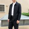 罗蒙外套男秋季商务男士翻领行政夹克上衣干部厅局风爸爸装i8藏青XL 实拍图