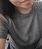 优衣库精纺美利奴羊毛圆领针织衫/短袖女装T恤通勤休闲百搭485306 485306/05天灰色 M 实拍图