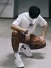 H8小白鞋2026新款春季百搭莆田鞋子情侣男女内增高厚底休闲运动板鞋 白色-黑皮尾（礼盒装） 42 男码 实拍图