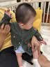 babylove【清仓】婴幼儿针织外套春秋刺绣外出保暖开衫百搭男女宝宝毛衣 花砂绿 80 晒单实拍图