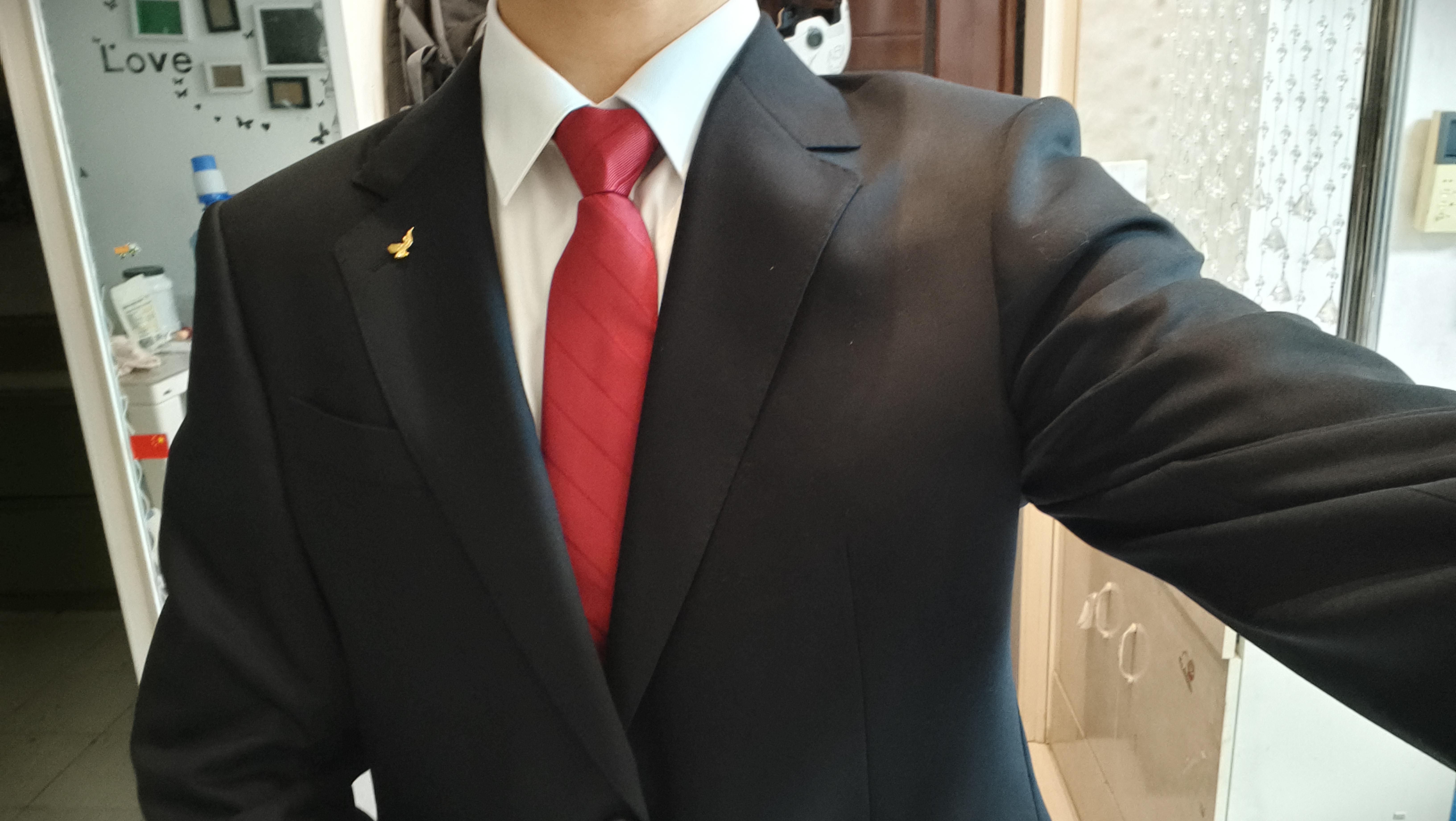 报喜鸟西服套装男装【澳洲羊毛/人生第一套】商务正装通勤西装西裤套装 A款（黑色抗皱) 48 A(175/96) /请备注腰围或裤子 实拍图