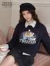 Teenie Weenie小熊卫衣女春秋简约基础大熊刺绣圆领卫衣上衣女 藏青色 M 实拍图