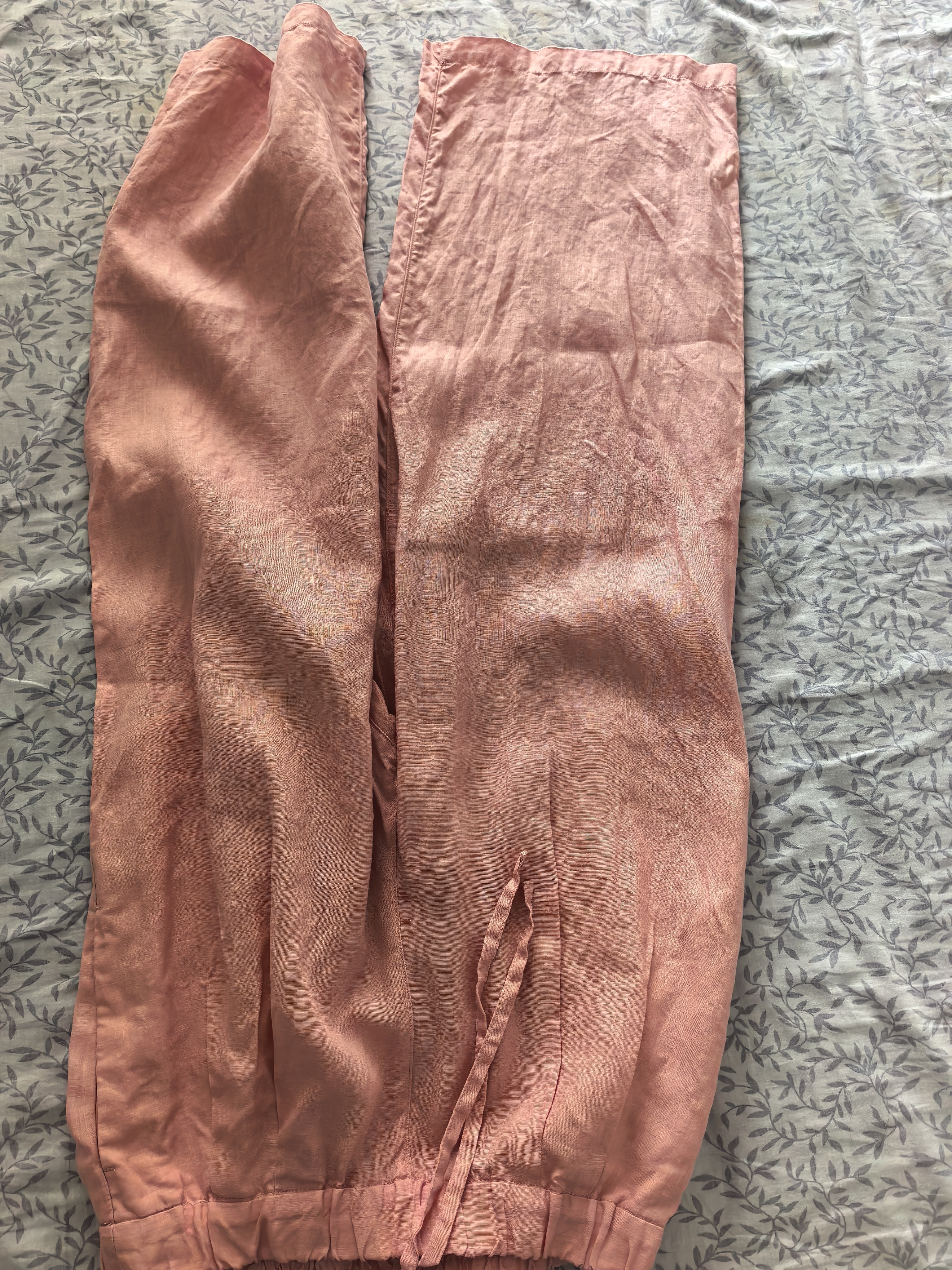 MUJI 女式 汉麻水洗宽版裤女装裤子女款女士长裤休闲裤阔腿裤26年春夏 粉红色 M （160/66A ） 实拍图