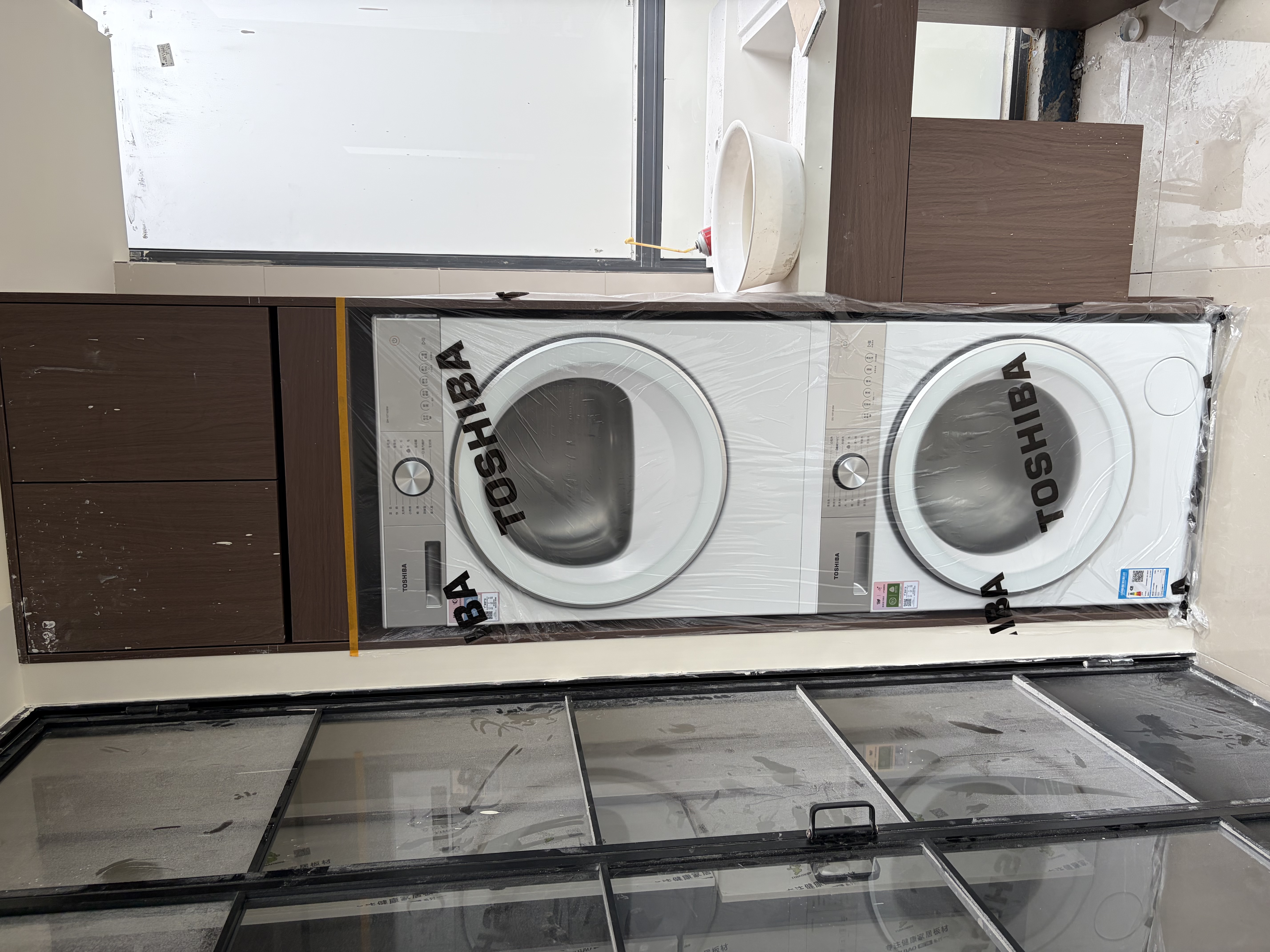 东芝（TOSHIBA）玉兔2.0高奢洗烘套装 全自动滚筒洗衣机家用+变频热泵烘干机 一级能效省电DG-10T183BW+183 实拍图