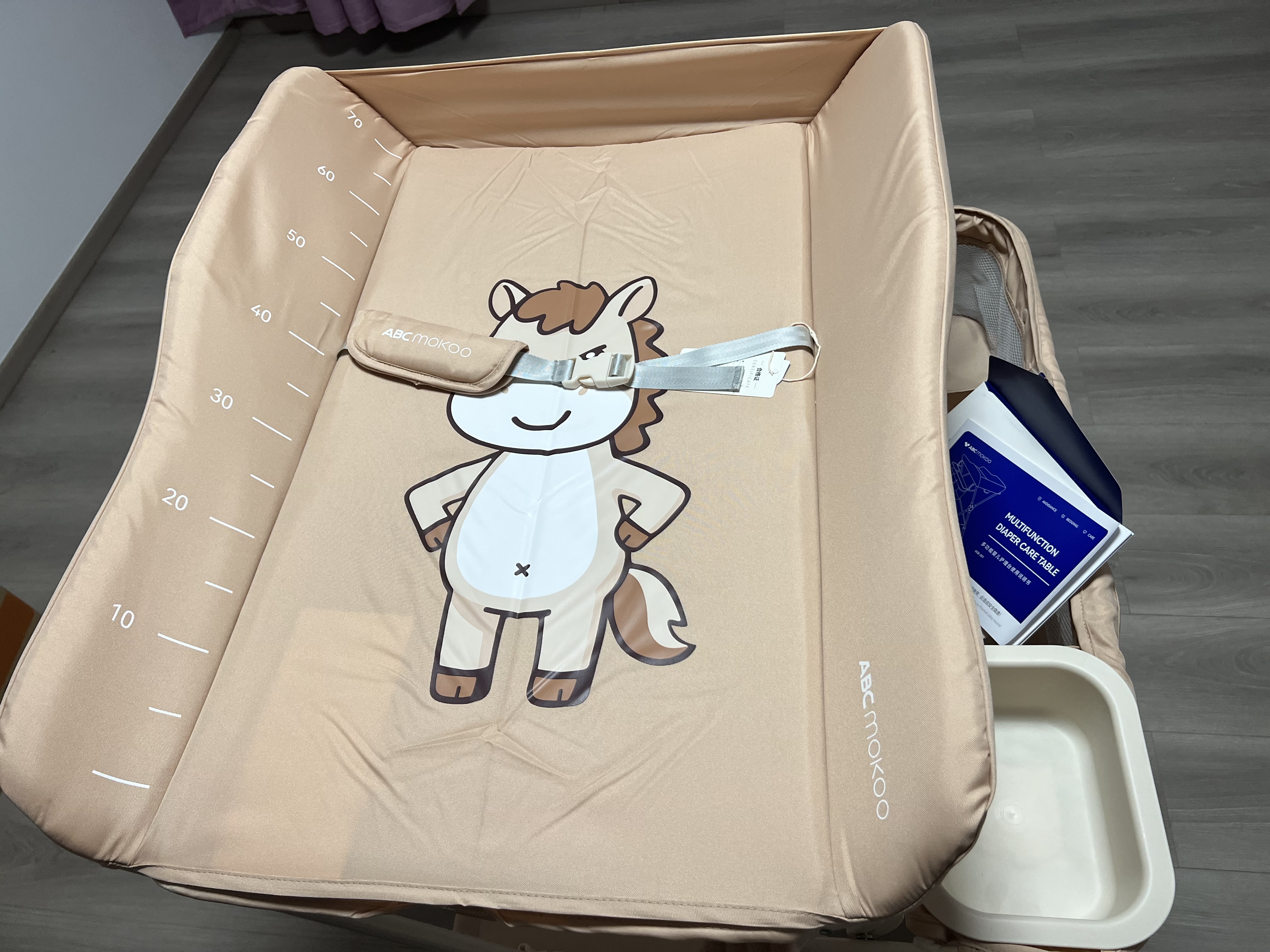 ABCMOKOO赛缇尿布台婴儿护理台新生儿多功能按摩抚触换尿布-卡通香槟金 实拍图