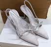 CHARLES&KEITH缎面蝴蝶结尖头高跟凉鞋女生日礼物送女友CK1-60361556 Light Grey浅灰色 38 实拍图