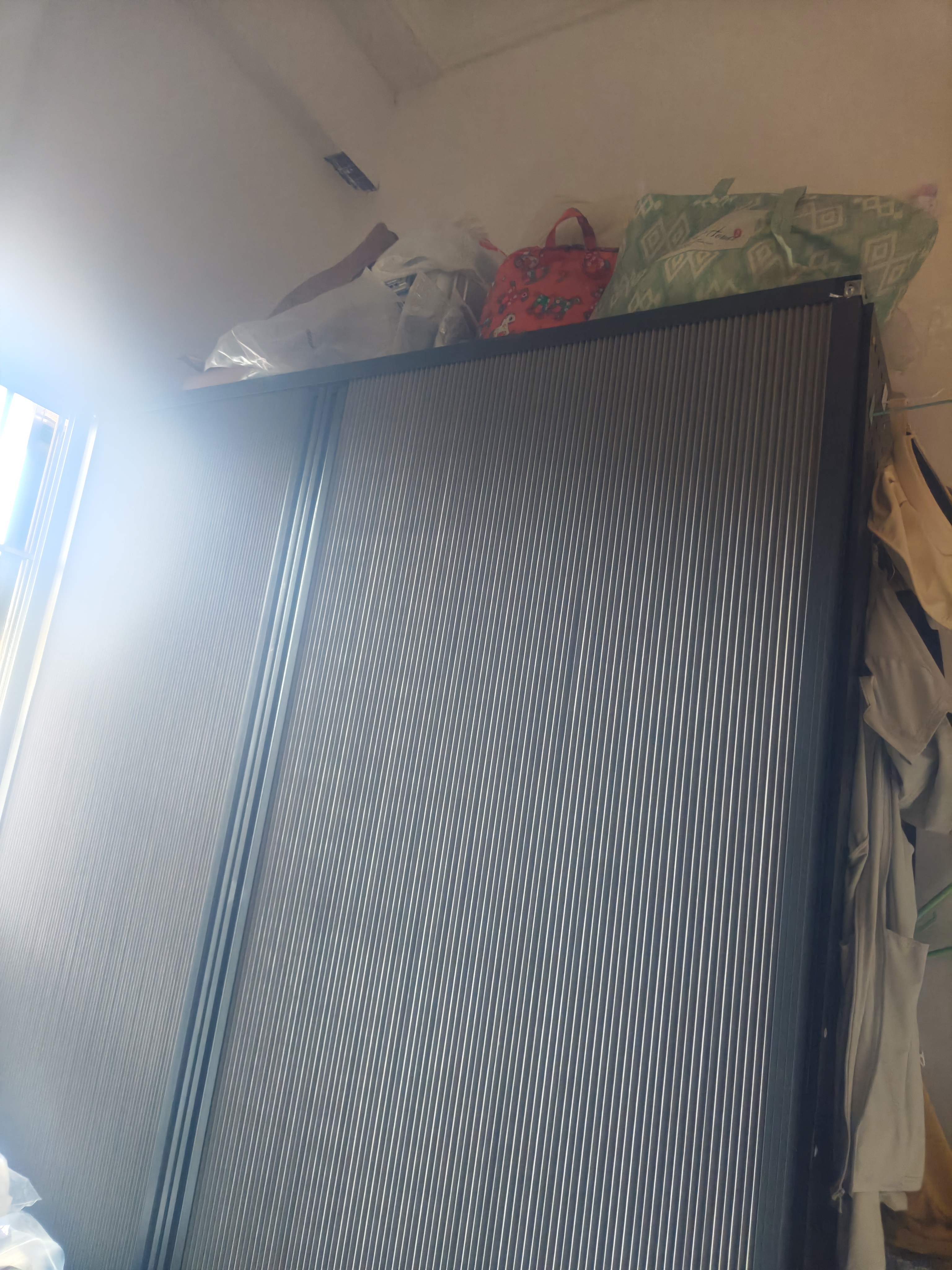 波柔开放式衣架推拉门货架衣柜简易组装家用卧室金属挂衣架落地置物架 【折叠门】三层1500*600*2000mm送洞洞板*2 实拍图