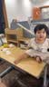 读书郎儿童学习书桌椅套装可升降中小学生桌椅子写字家用课桌香草蓝T12 1米楹木桌+加高书架+追背椅 蓝 实拍图