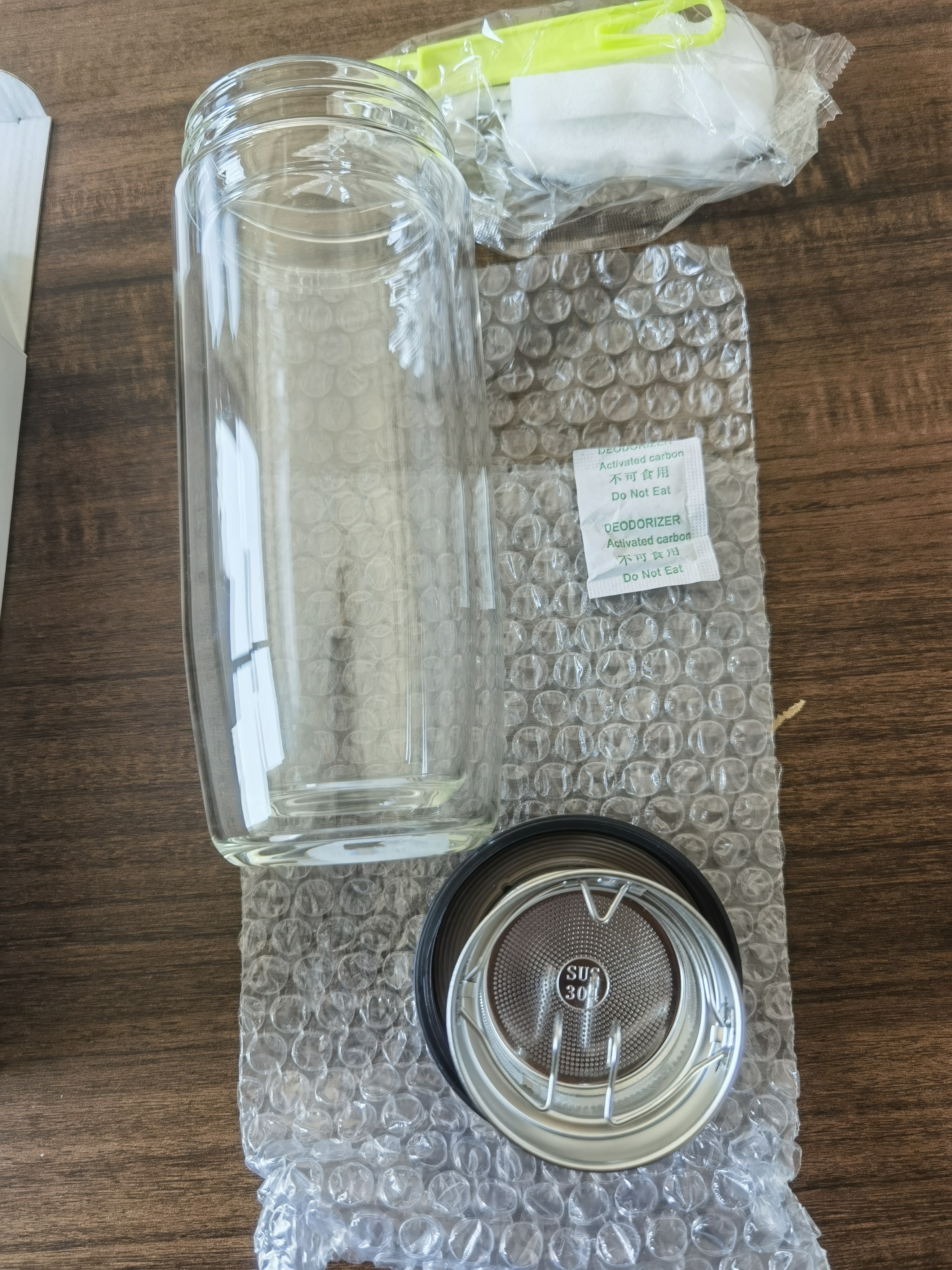 希乐（cille）玻璃杯水杯男2026新款泡茶杯男士专用茶水分离大容量透明带盖杯子 双层-500ML本色【送杯刷】 无规格 实拍图