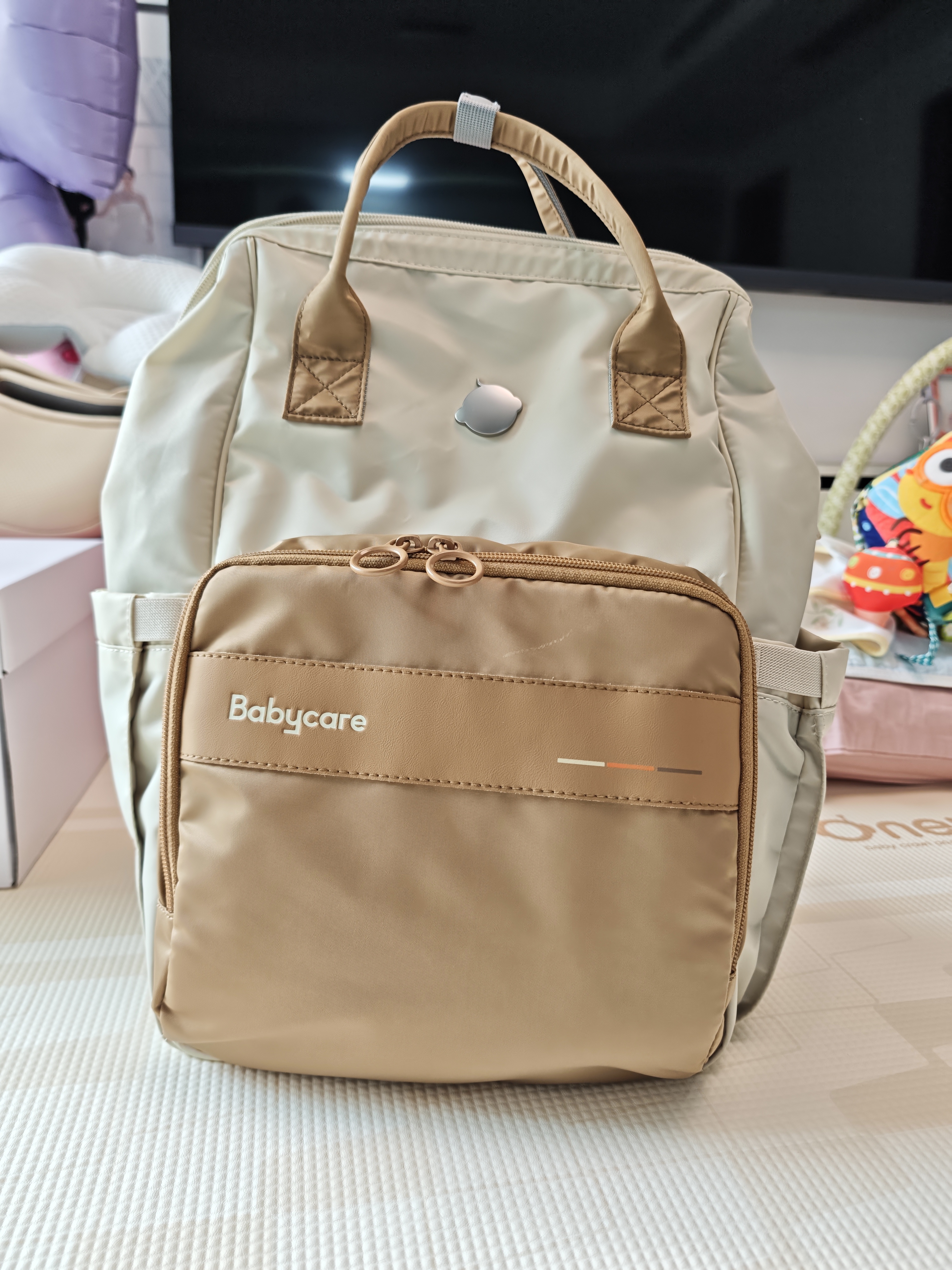 babycare育儿包多功能轻便手提包大容量母婴双肩包非妈咪包 26新品 拟态棕 实拍图