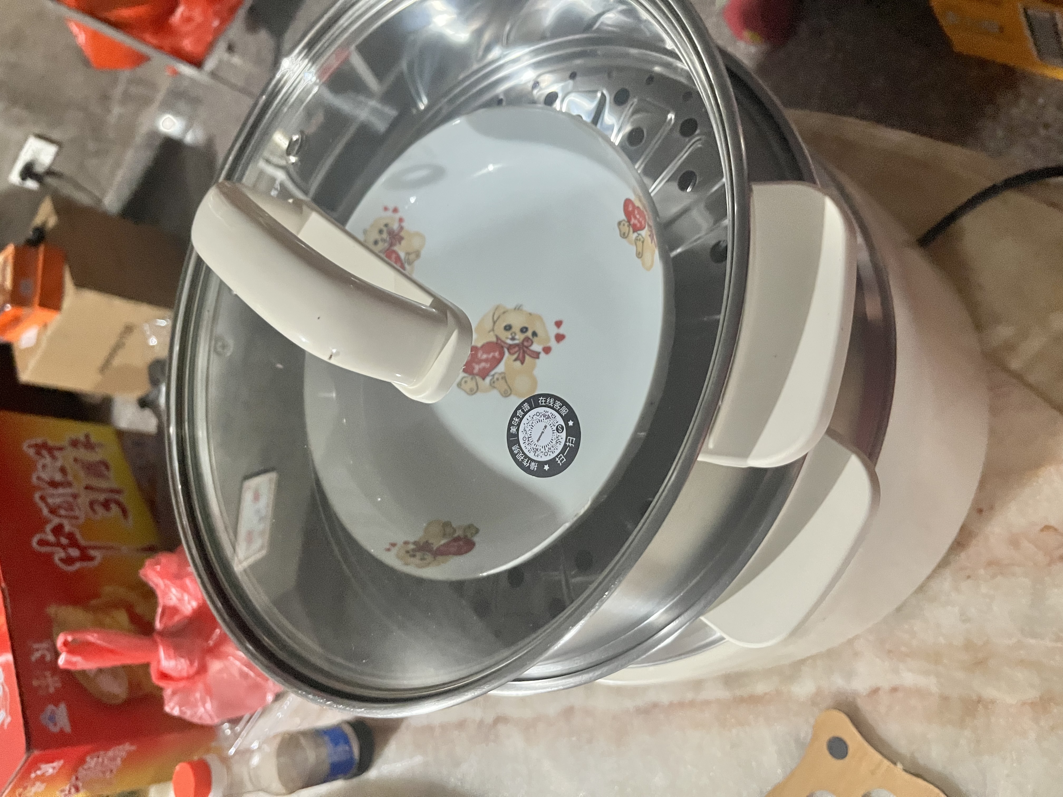 九阳（Joyoung）电蒸锅快速蒸汽电煮锅电火锅家用蒸包子15.5L大容量0涂层蒸煮一体电热锅分体可拆洗多用途锅GZ581 实拍图