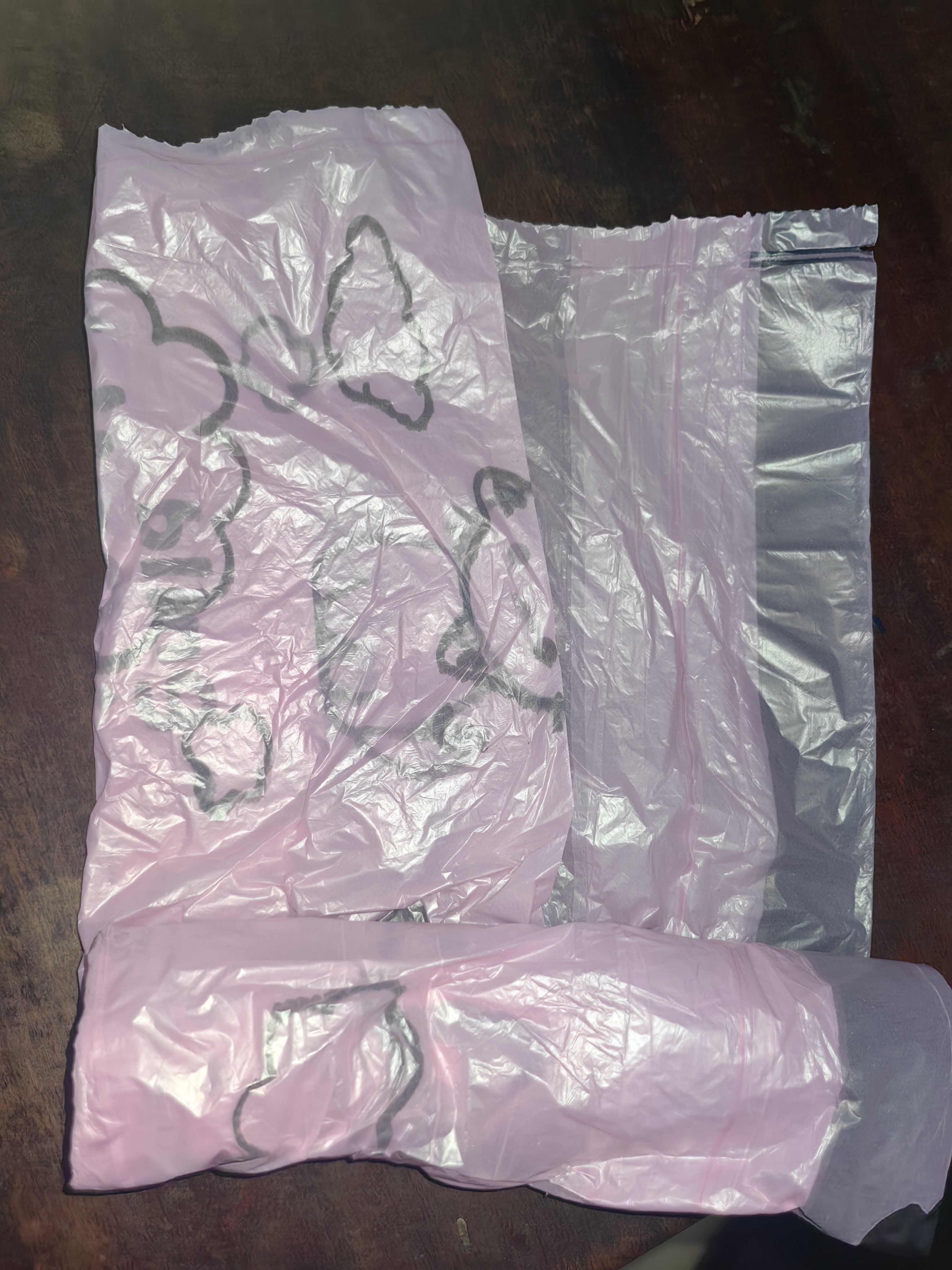 500只特厚垃圾袋家用手提式加厚抽绳大号厨房桶自动拉收口级印花 【粉色猫咪款】加大加厚 10只装 实拍图