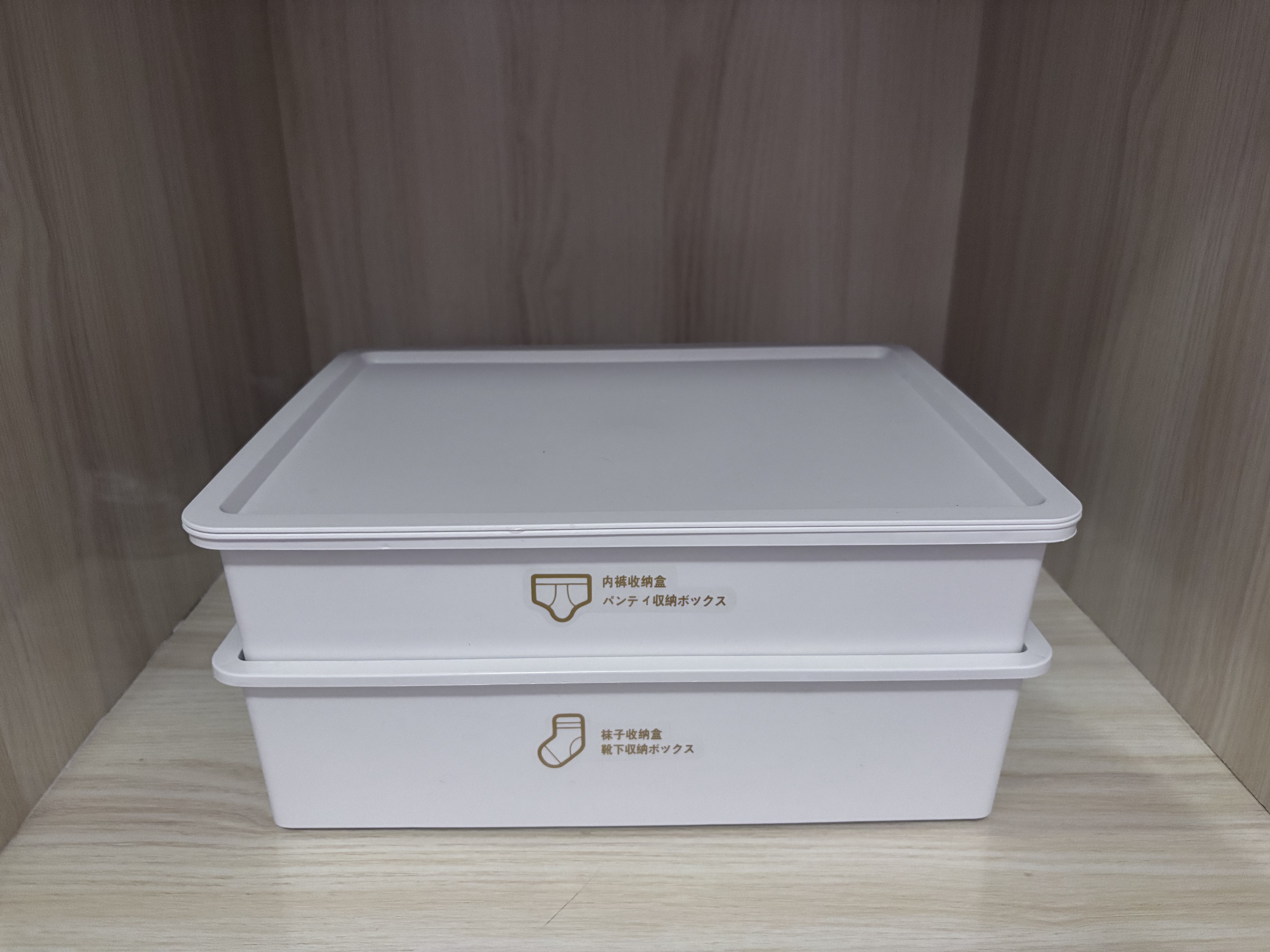 佳帮手内衣收纳盒文胸袜子整理箱内裤整理盒家用衣柜分格储物盒 2件套 实拍图