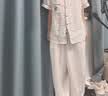维多利亚的秘密 明星同款 宅度假系列天丝绵柔印花短袖睡衣家居服 23P6蓝心狙击-短袖长裤 11262805 XXS 实拍图