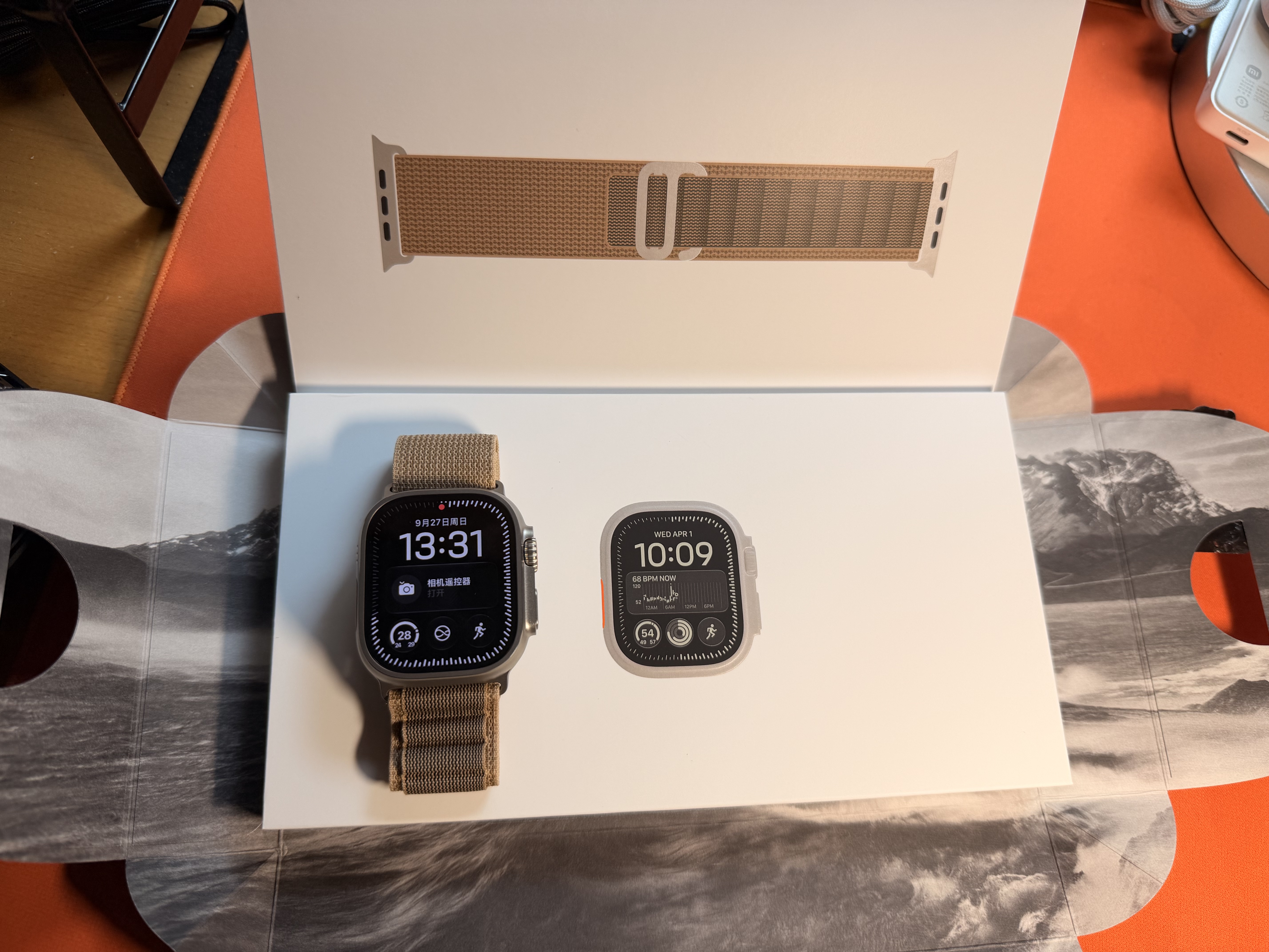 Apple/苹果/苹果 Watch Ultra 4 智能手表蜂窝版49毫米原色钛金属表壳沙漠色高山回环式表带M MJCA4CH/B 实拍图