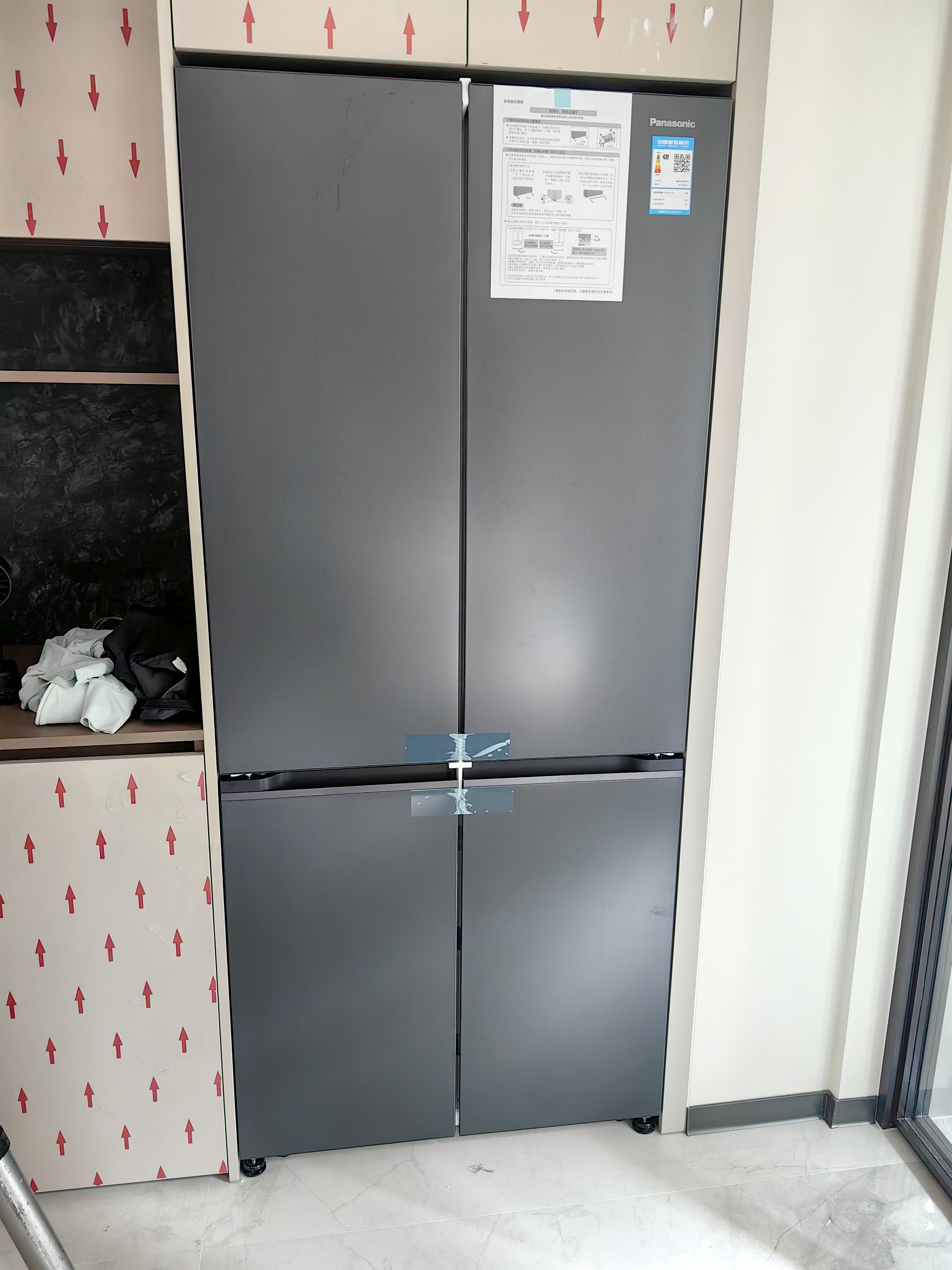 松下（Panasonic）黑布林500L十字门冰箱四开门超薄嵌入家用自动制冰风冷无霜一级能效NR-XD50C5B-S【国家补贴】 实拍图