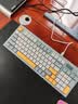 联想（Lenovo）K2有线静音键盘 机械手感 Gasket结构95键 混彩灯效 人体工学 音量旋钮 有线办公键盘 拼色 雾海蓝 实拍图