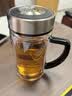 希诺抗菌玻璃杯双层带把手泡茶杯子男士高档家用办公水杯节日礼物 实拍图