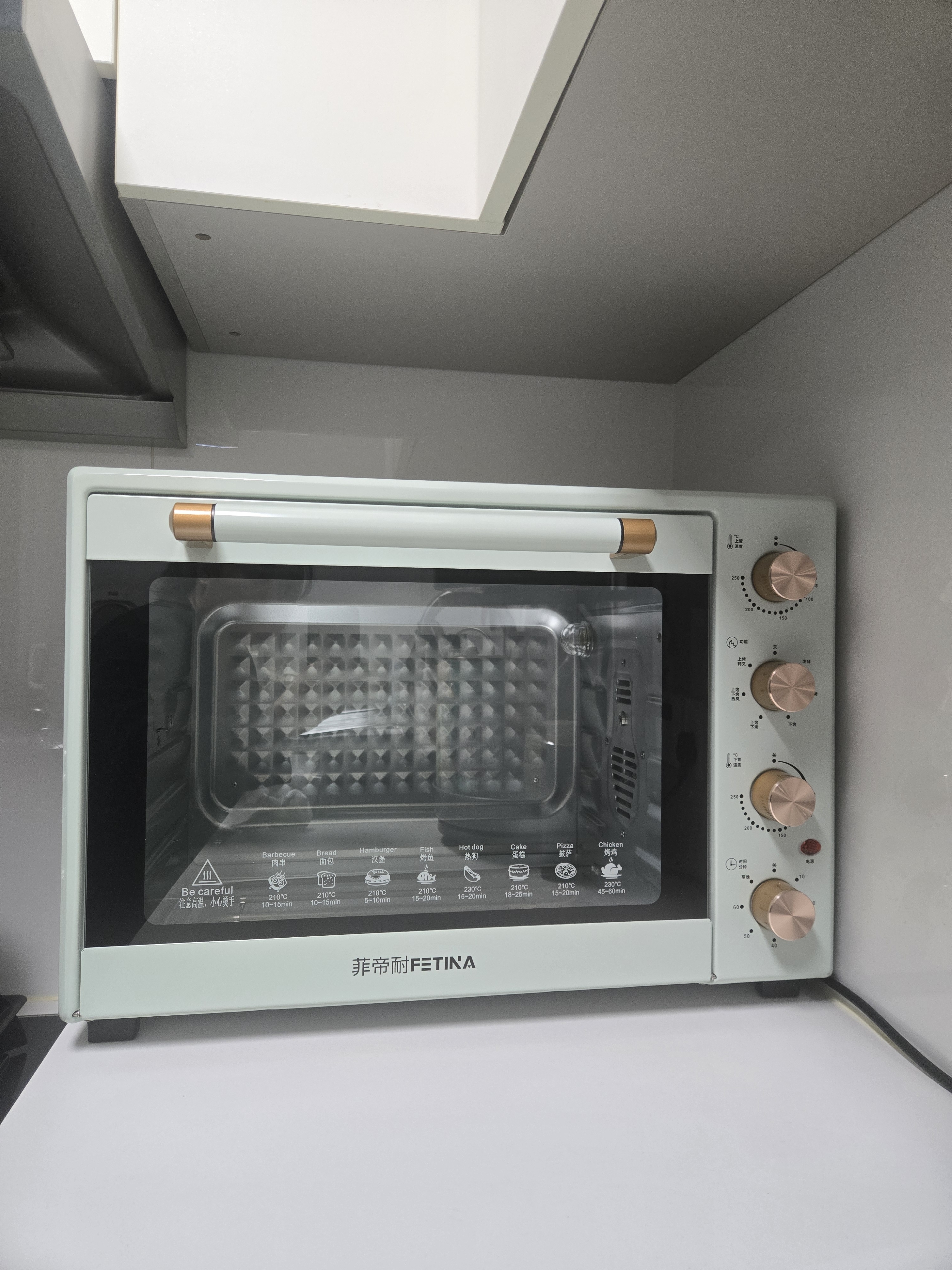 菲帝耐电烤箱商用大容量60L升家用私房烘焙全自动多功能热风炉蛋糕面包披萨月饼烤红薯地瓜机烤鸡烤肉 浅松绿60L（全功能顶配豪华款） 60L 实拍图