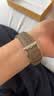 ROMISS适用苹果手表表带荔枝纹真皮iWatch表带 applewatch s12/11/10/s9/ultra新款腕带高级感皮质男女款 大象灰-男女通用款 (S) 40/41/42mm表盘-银色针 实拍图