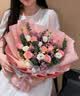 馨仪鲜花速递玫瑰向日葵康乃馨花束送女友老婆生日礼物同城配送 11朵粉玫瑰混搭花束 实拍图
