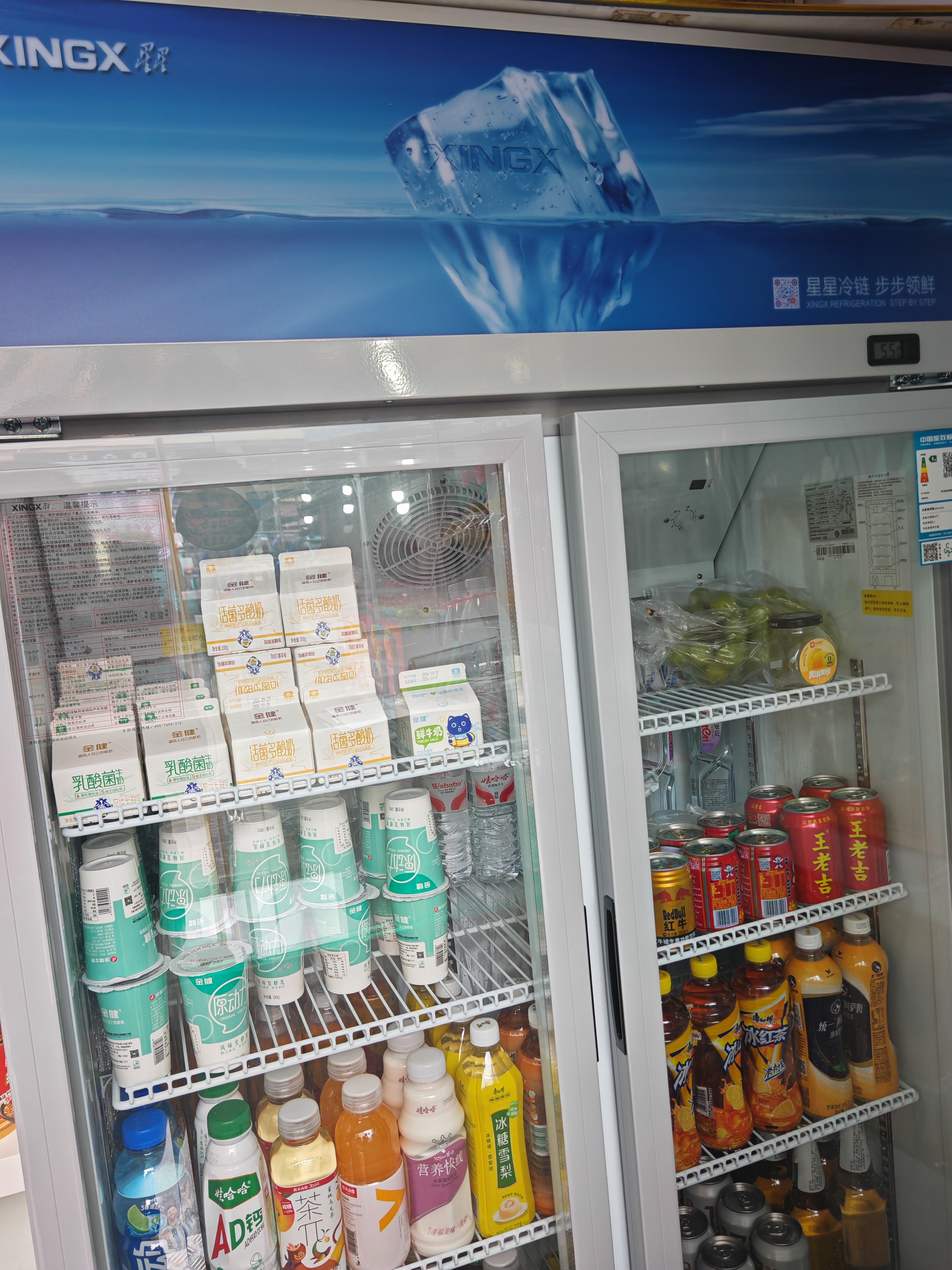 星星冷藏展示柜冷藏保鲜柜饮料柜双开门风直冷立式冰柜商用超市啤酒鲜花保鲜柜LGC-1000FYE 实拍图