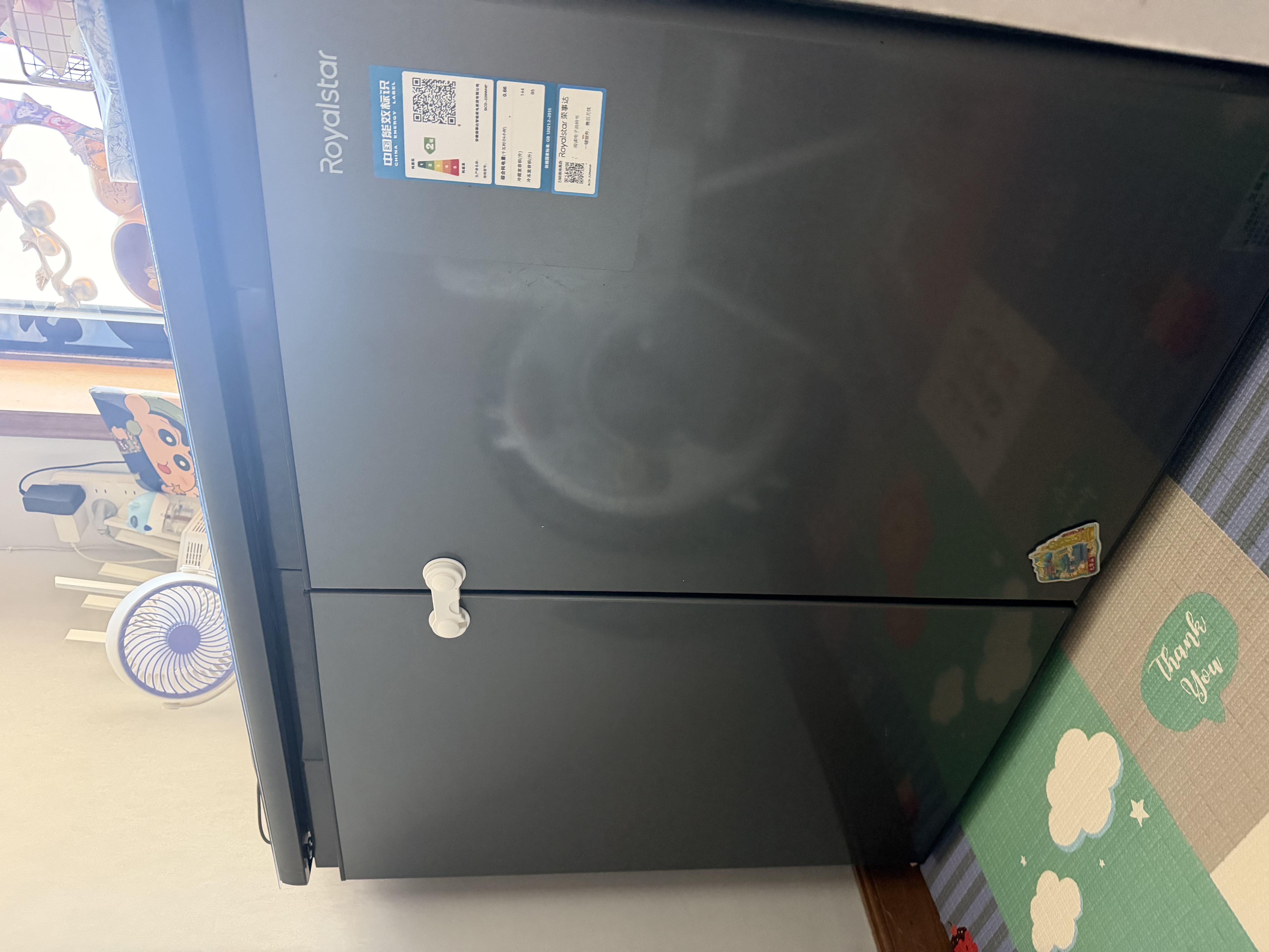 荣事达卧式冰箱【风冷双变频】对开门风冷无霜电控钢化玻璃高档厨柜家用客厅超薄嵌入小户抽拉式送货入户 【风冷双变频】灰229升 钢化玻璃台 紫外线抗菌 实拍图