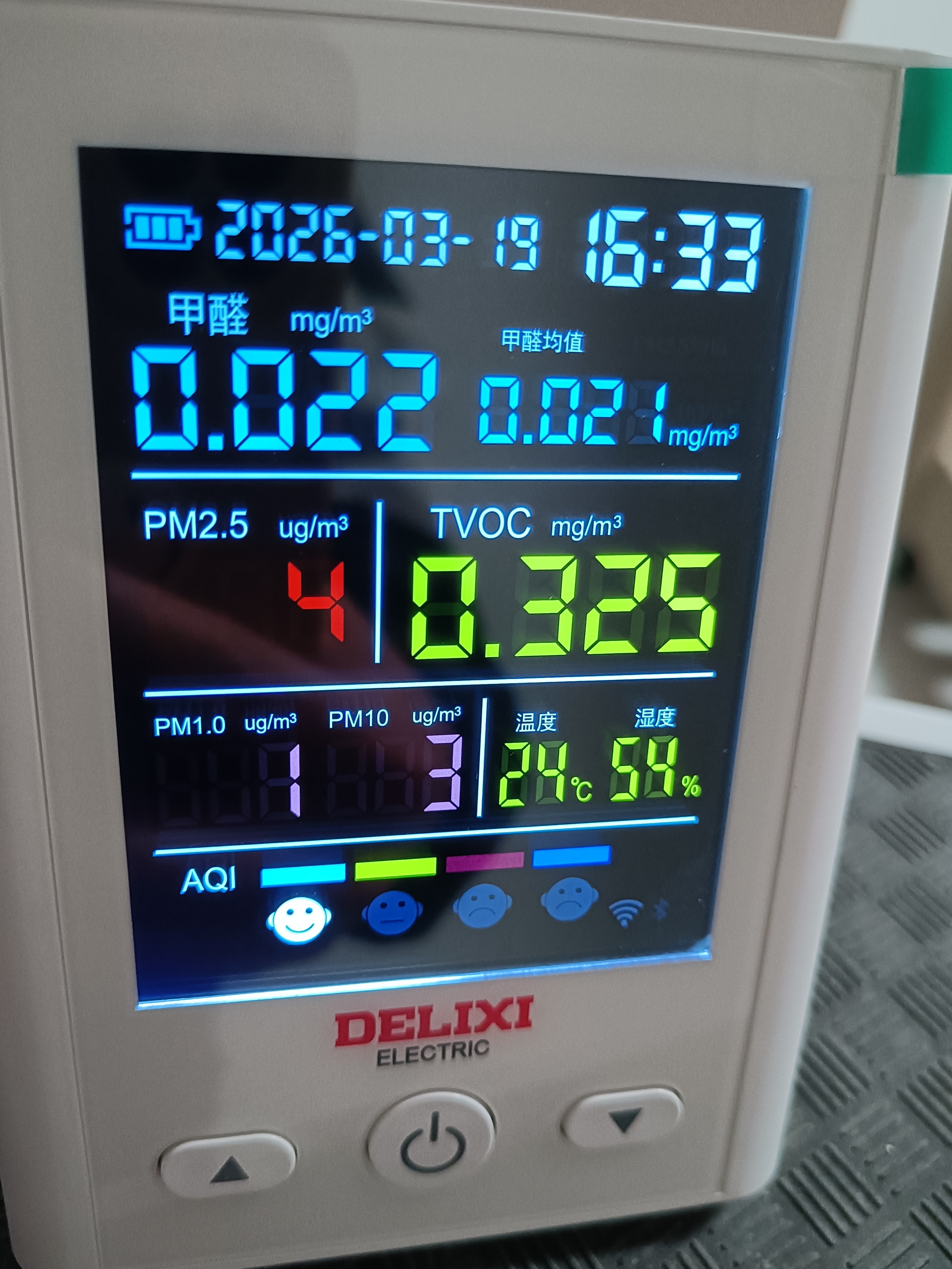 德力西电气（DELIXI ELECTRIC）甲醛检测仪室内空气质量检测仪家用测甲醛仪器甲醛测试仪 六合一 实拍图