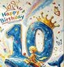仕彩10岁男孩生日快乐仪式感布置儿童派对海报挂布背景墙场景装饰氛围 实拍图