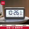 得力（deli）充电电子闹钟背光家用学生儿童温湿度计床头钟开学升学必备白 LE103A开学必备新年礼物开学季 实拍图