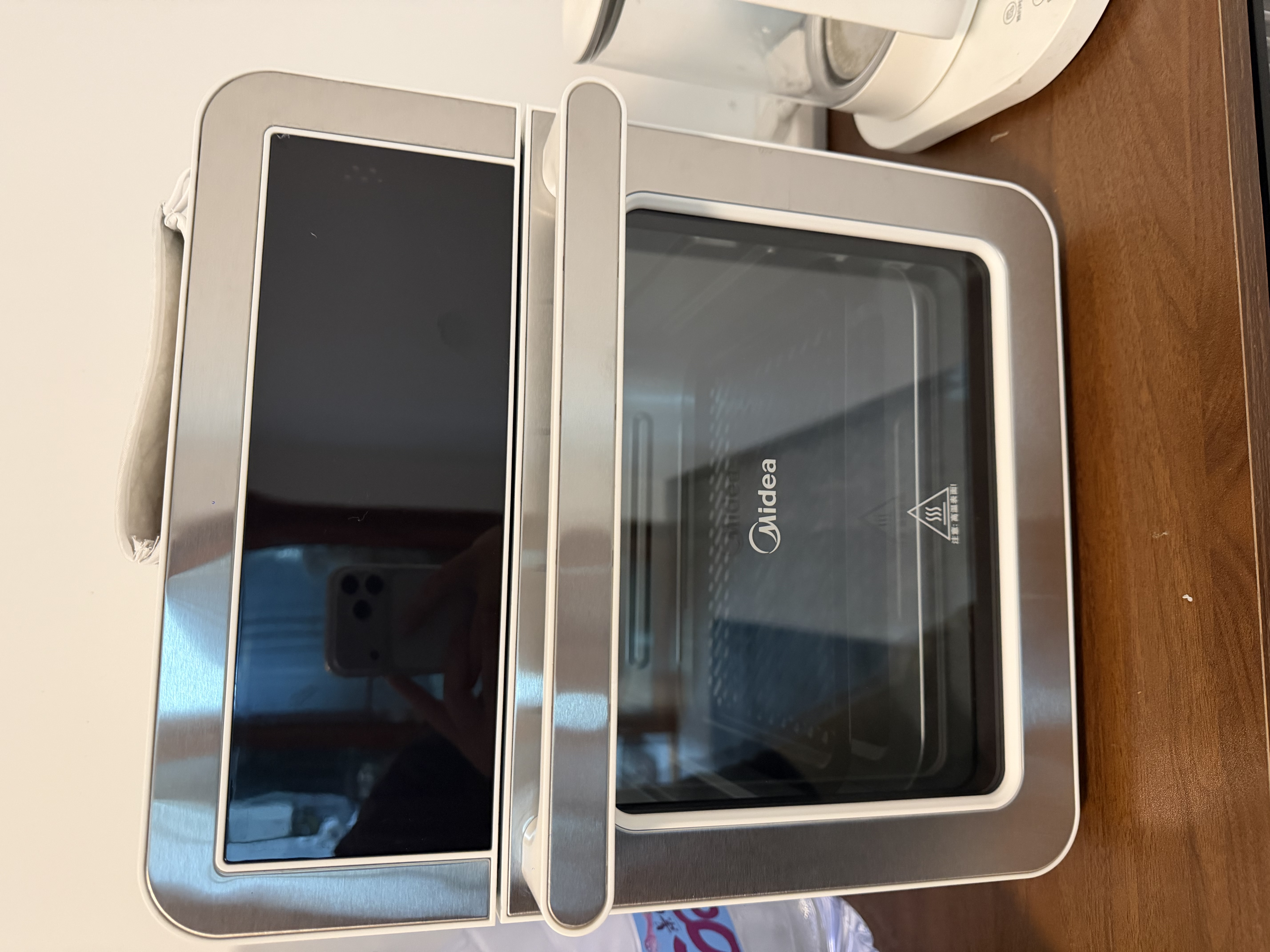 美的（Midea）空气炸锅全新新升级双层烤炸一体大容量多功能触屏免翻面15L空气炸烤箱MF-KZC15J01-QD 实拍图