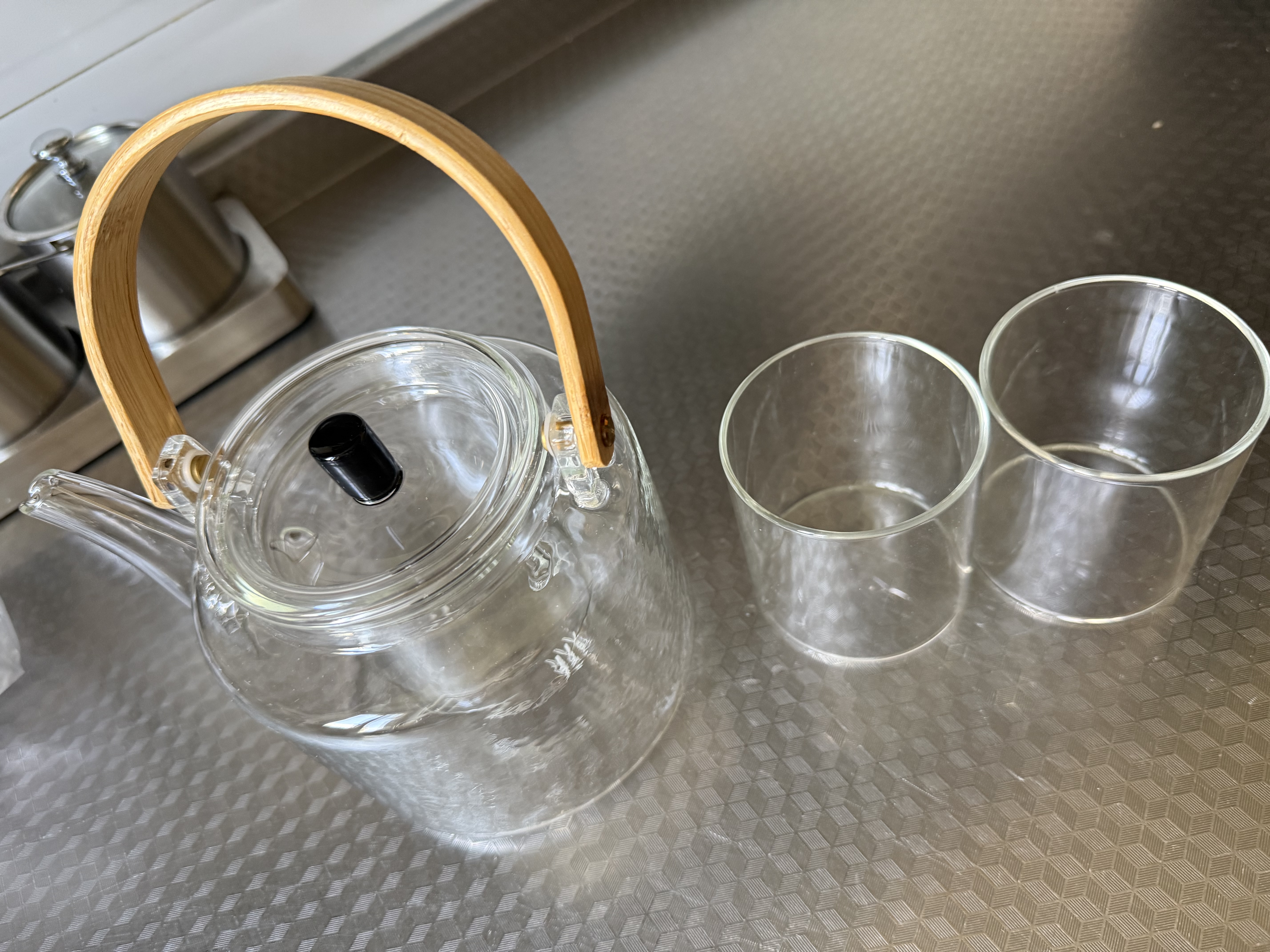 雅集玻璃煮茶壶耐热泡茶壶烧水壶提梁壶功夫茶具1100ml锤纹款 实拍图