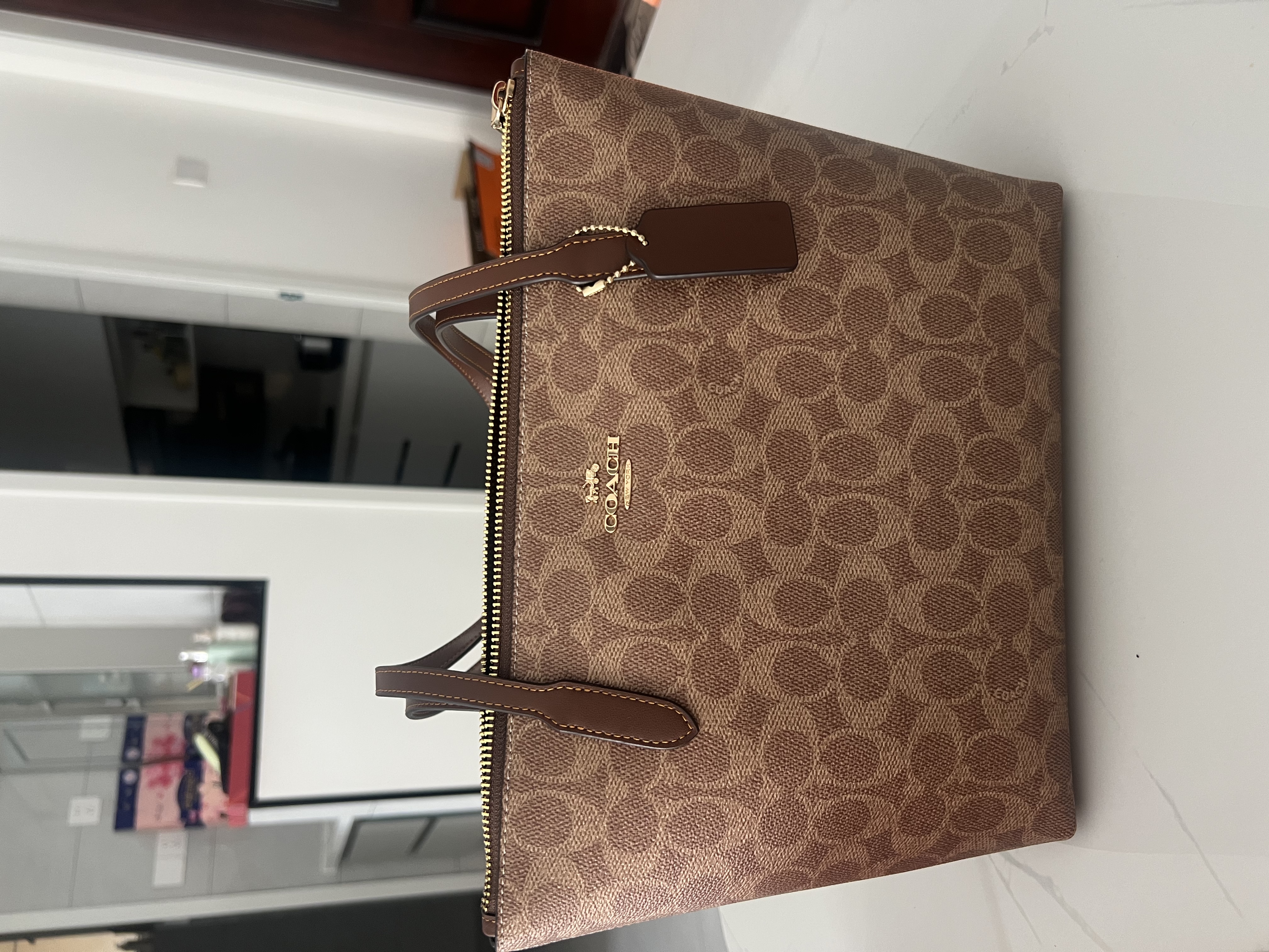蔻驰（COACH）【品牌直供】女士FIONA24长柄手提单肩托特包棕褐CBT18礼物次日达 实拍图
