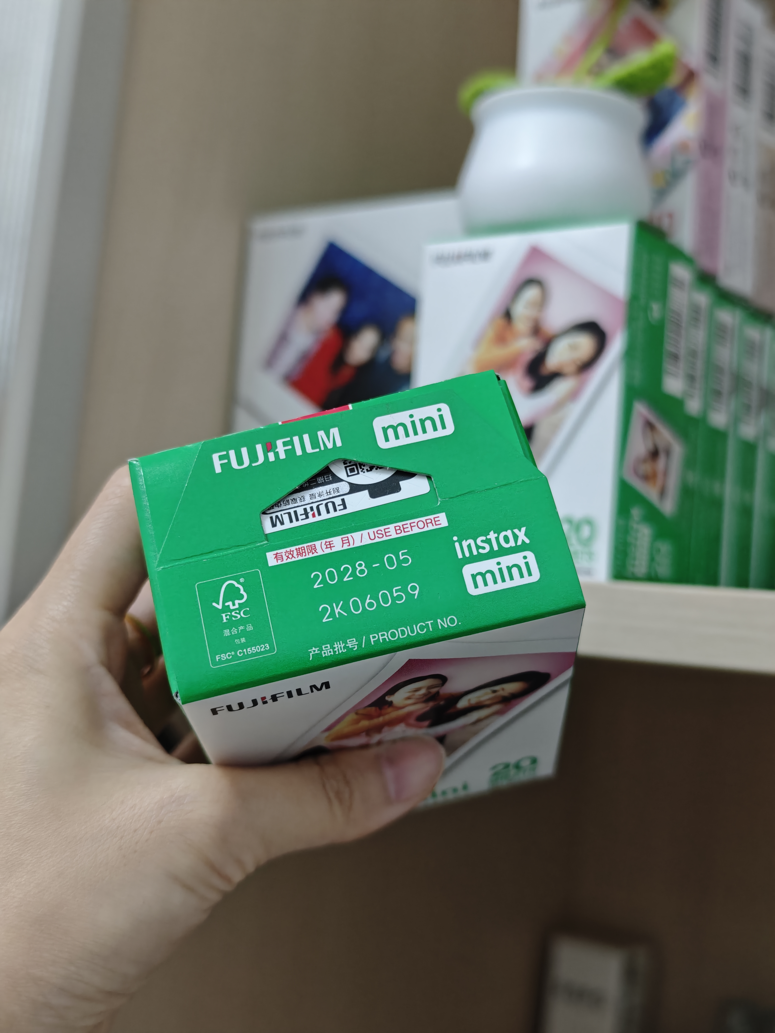 INSTAX富士instax立拍立得 mini相纸 白边双包20张+香蕴花影边框贴 实拍图