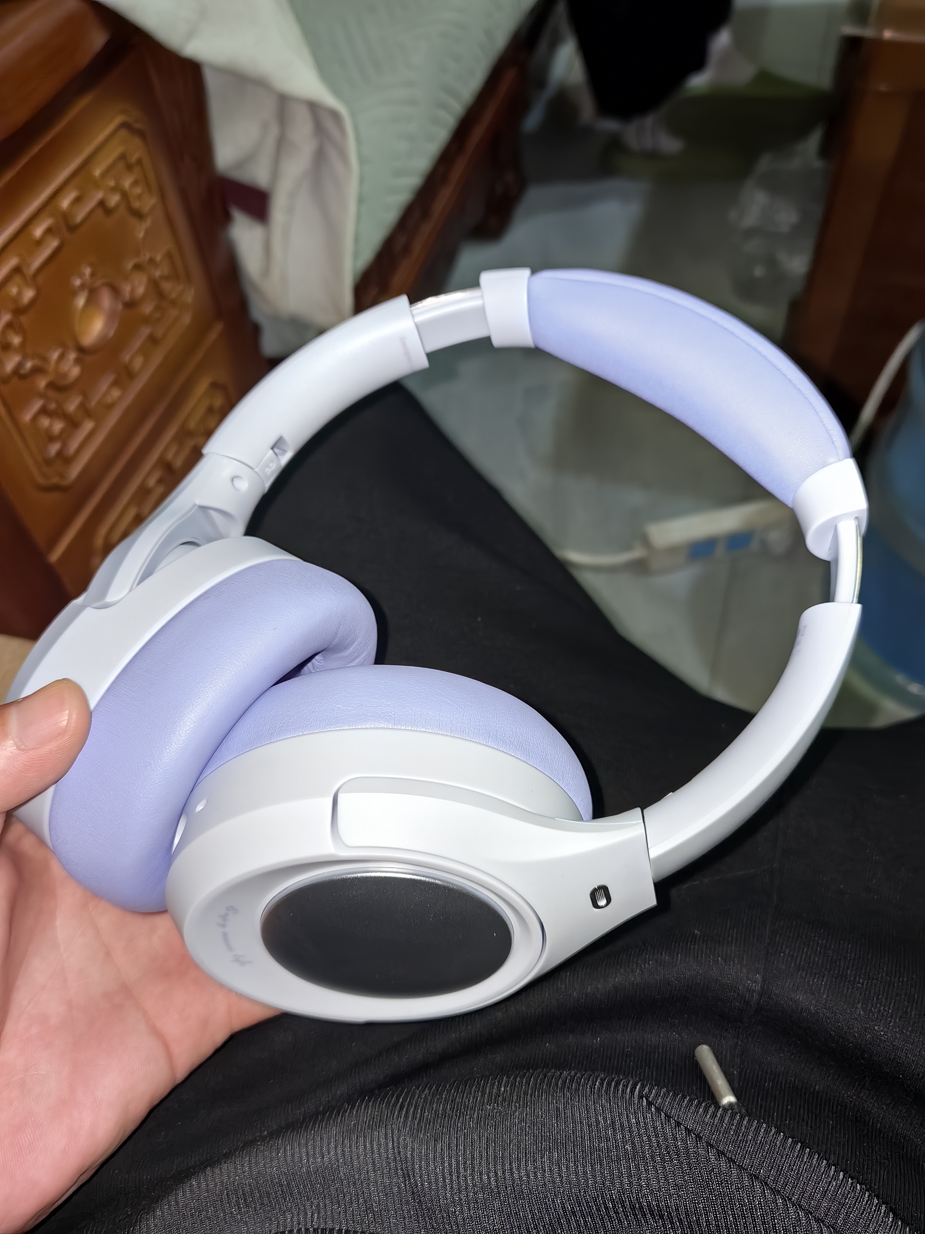 iKF King Pro3.0【双金标LDAC高解析】头戴式蓝牙耳机主动降噪超长续航有线无线电竞游戏低延迟星光紫 实拍图