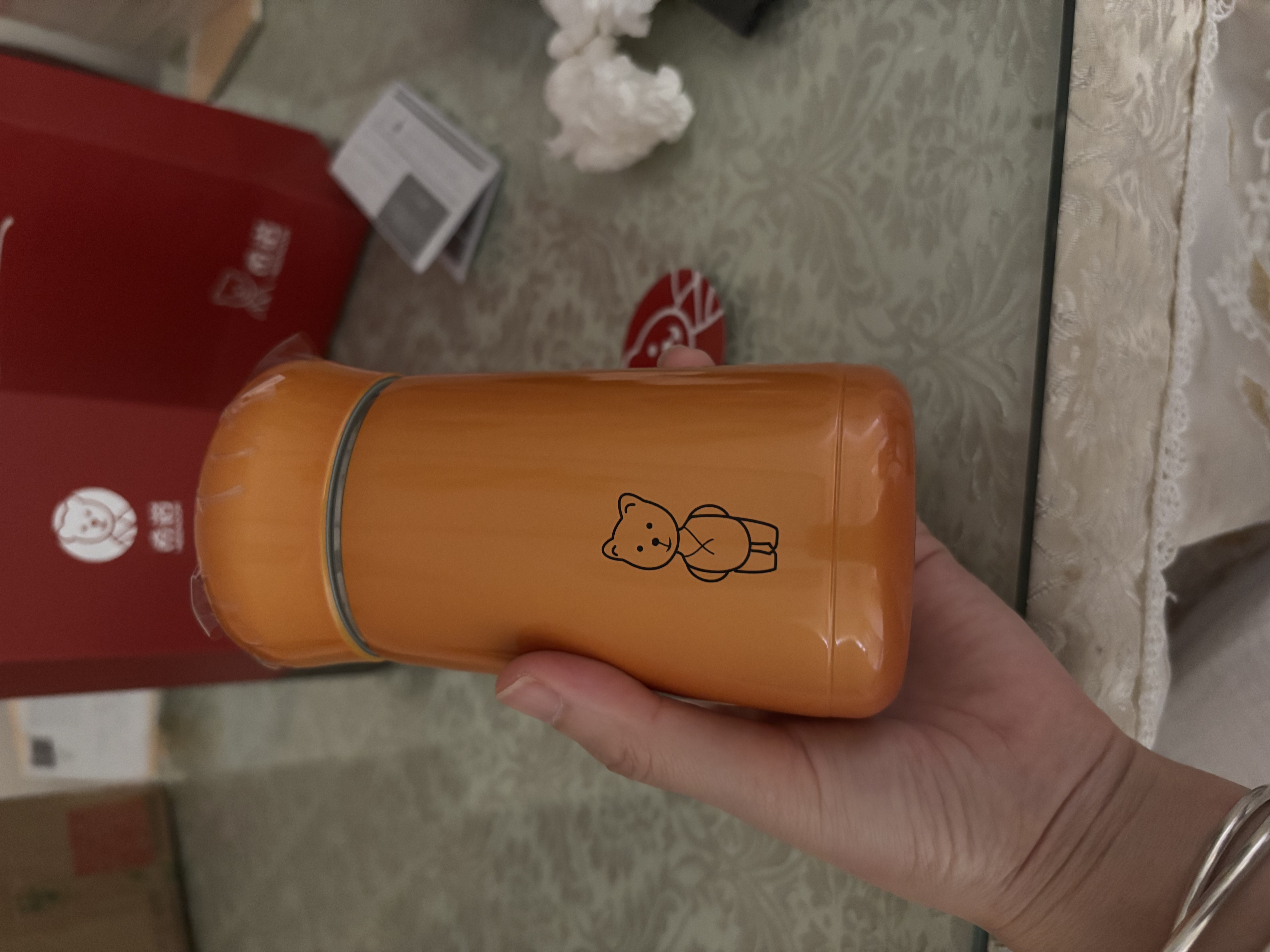 希诺保温杯女高颜值不锈钢水杯家用便携泡茶杯子中秋节礼物XN-9619 实拍图