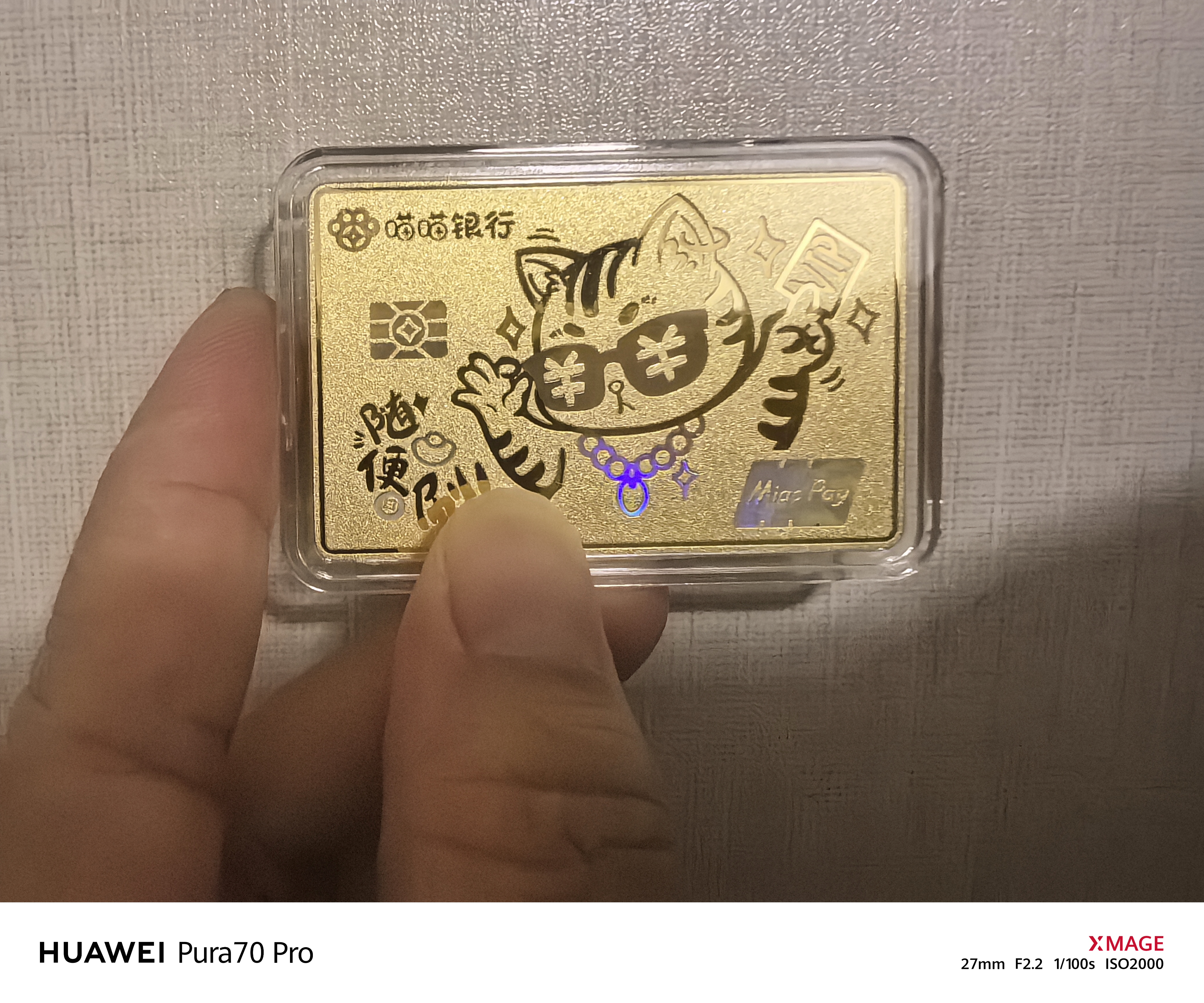 厚德金黄金金条 喵喵银行刷我滴卡黄金金条足金9999纯金投资金收藏礼物 刷我滴卡 10克 实拍图