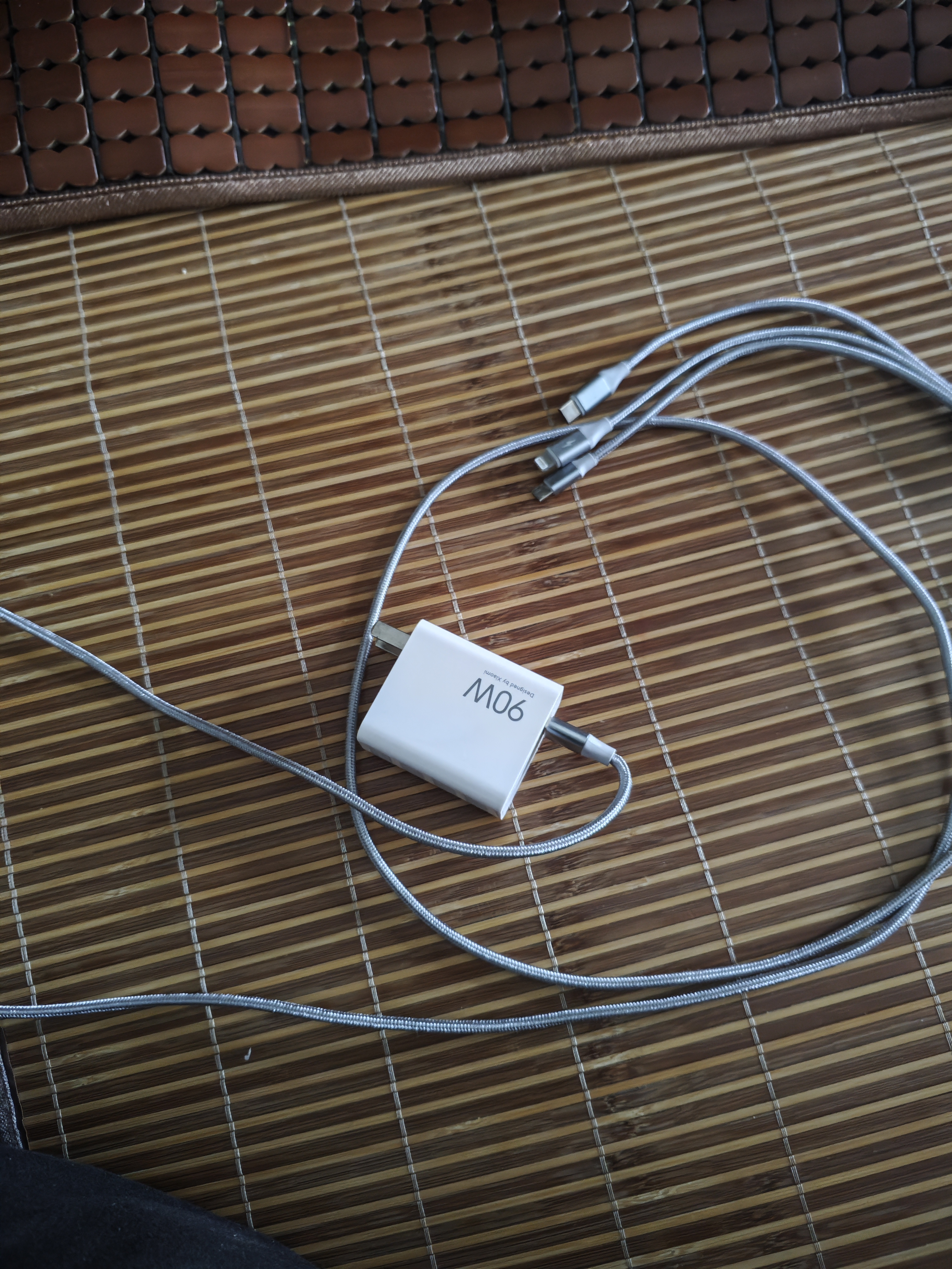 能适三合一数据线100W/66W超级快充一拖三充电线器6A三头适用苹果Type-c华为小米安卓手机多头usb车载 太空灰【一条装】100W/66W超级快充 2m 实拍图