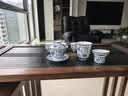不拙羊脂玉瓷茶具整套高档悬停盖碗中秋节礼物描金青花缠枝莲盖碗10入 实拍图