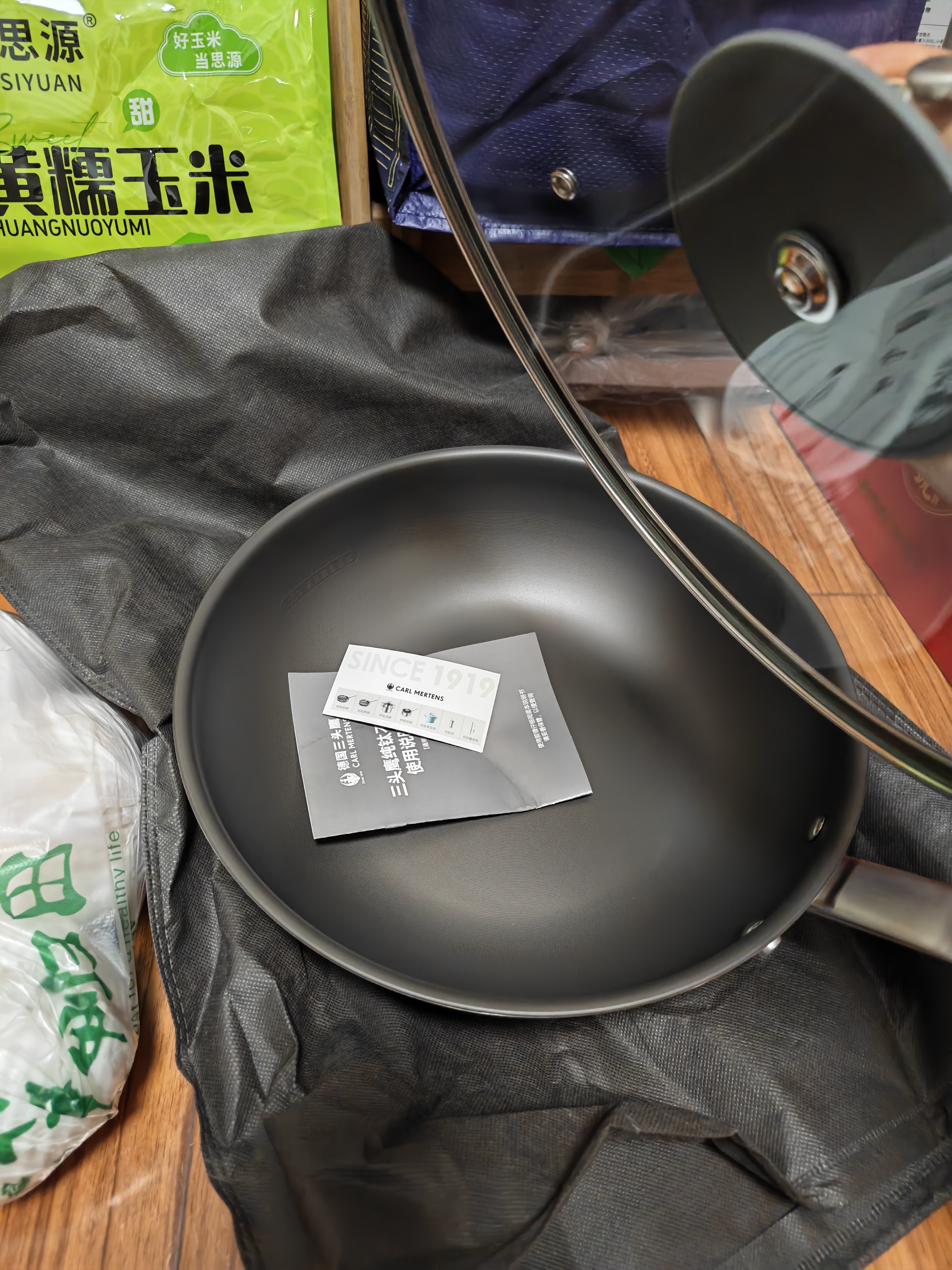 三头鹰纯钛炒锅无涂层不粘锅30cm炒菜锅炒菜锅燃气炉灶通用钛锅MTiD30-E 实拍图