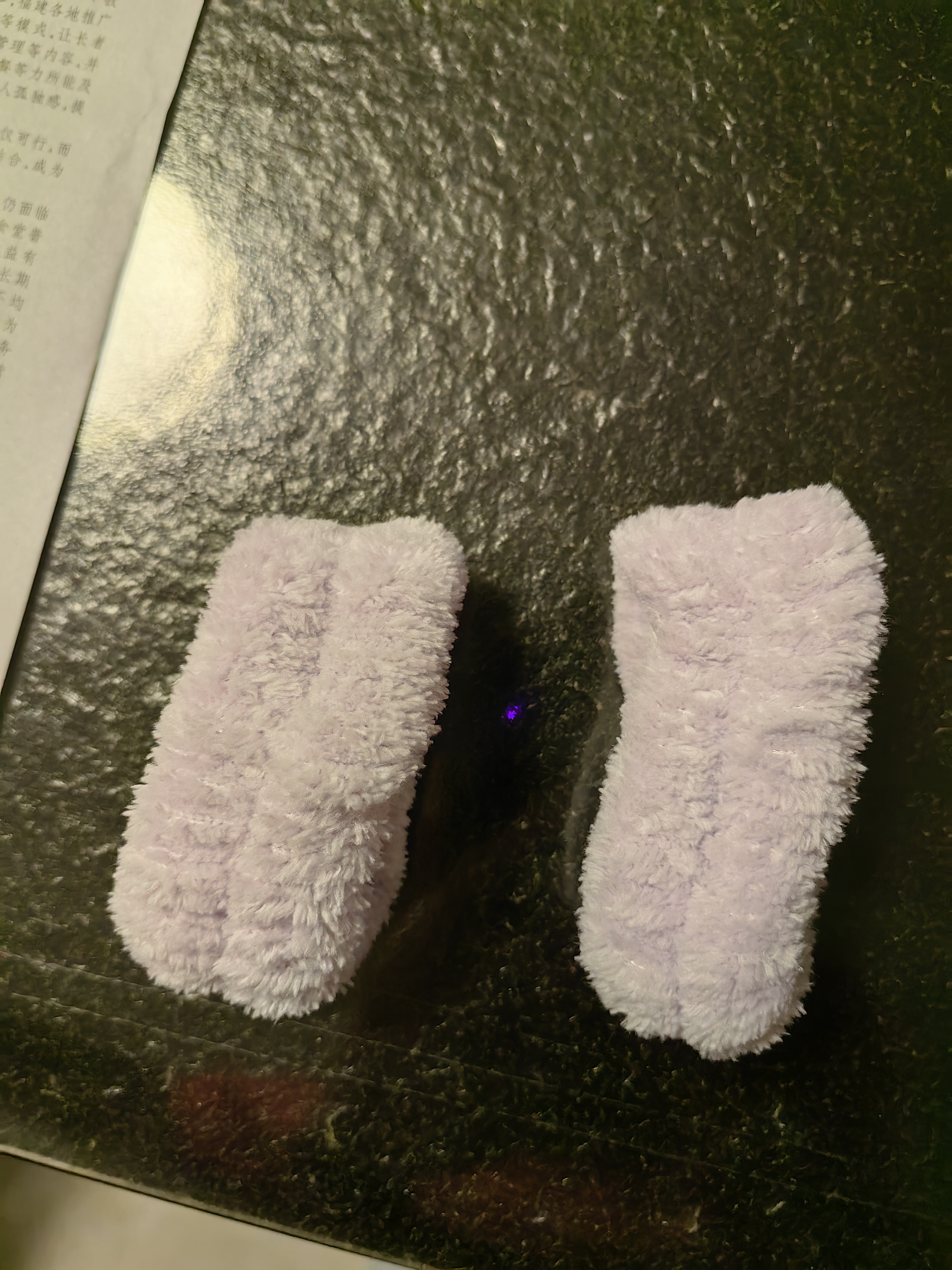 洗脸发带手腕带神器吸水防湿发箍女毛绒手圈防湿袖护 紫色一对装 实拍图