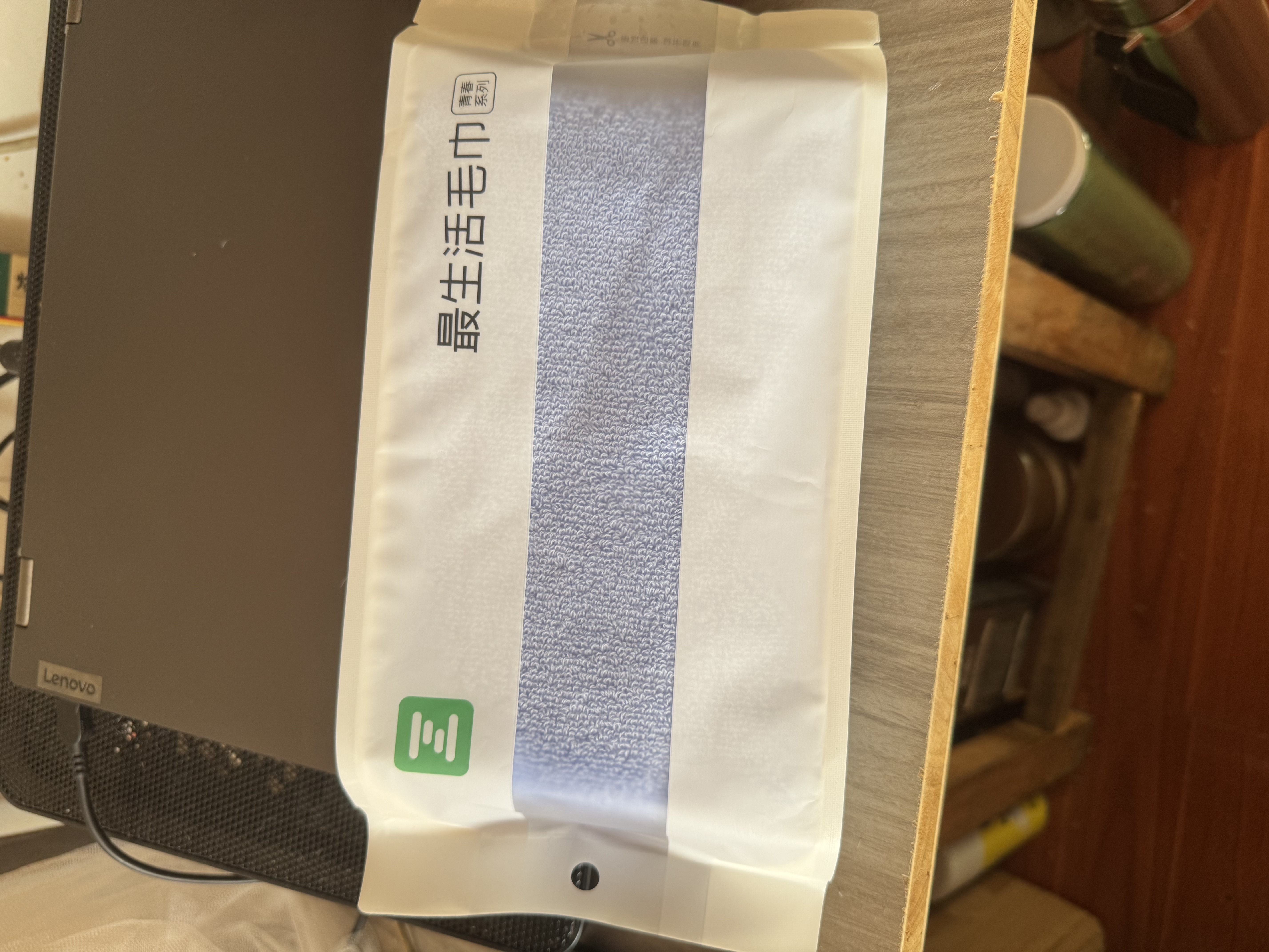 最生活密封毛巾纯棉加厚3条装 新疆长绒棉A类不掉毛强吸水洗脸巾 白蓝绿 实拍图