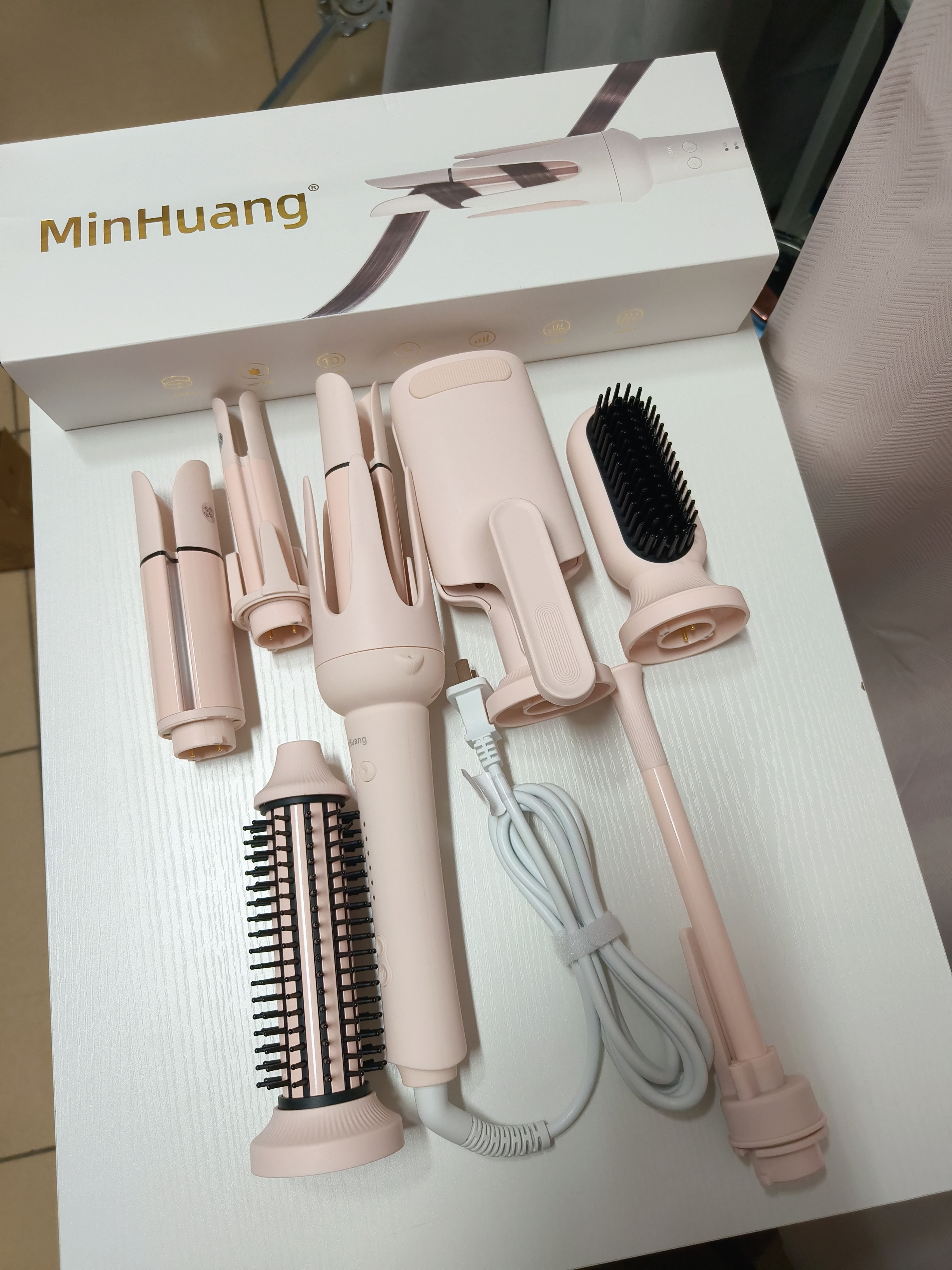 敏煌（MinHuang）【七合一】全自动卷发棒32mm懒人神器直发梳大波浪多三多合一大卷负离子 实拍图