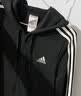 adidas休闲三条纹毛圈布连帽夹克早秋外套卫衣女装阿迪达斯轻运动   黑色/白   M 实拍图