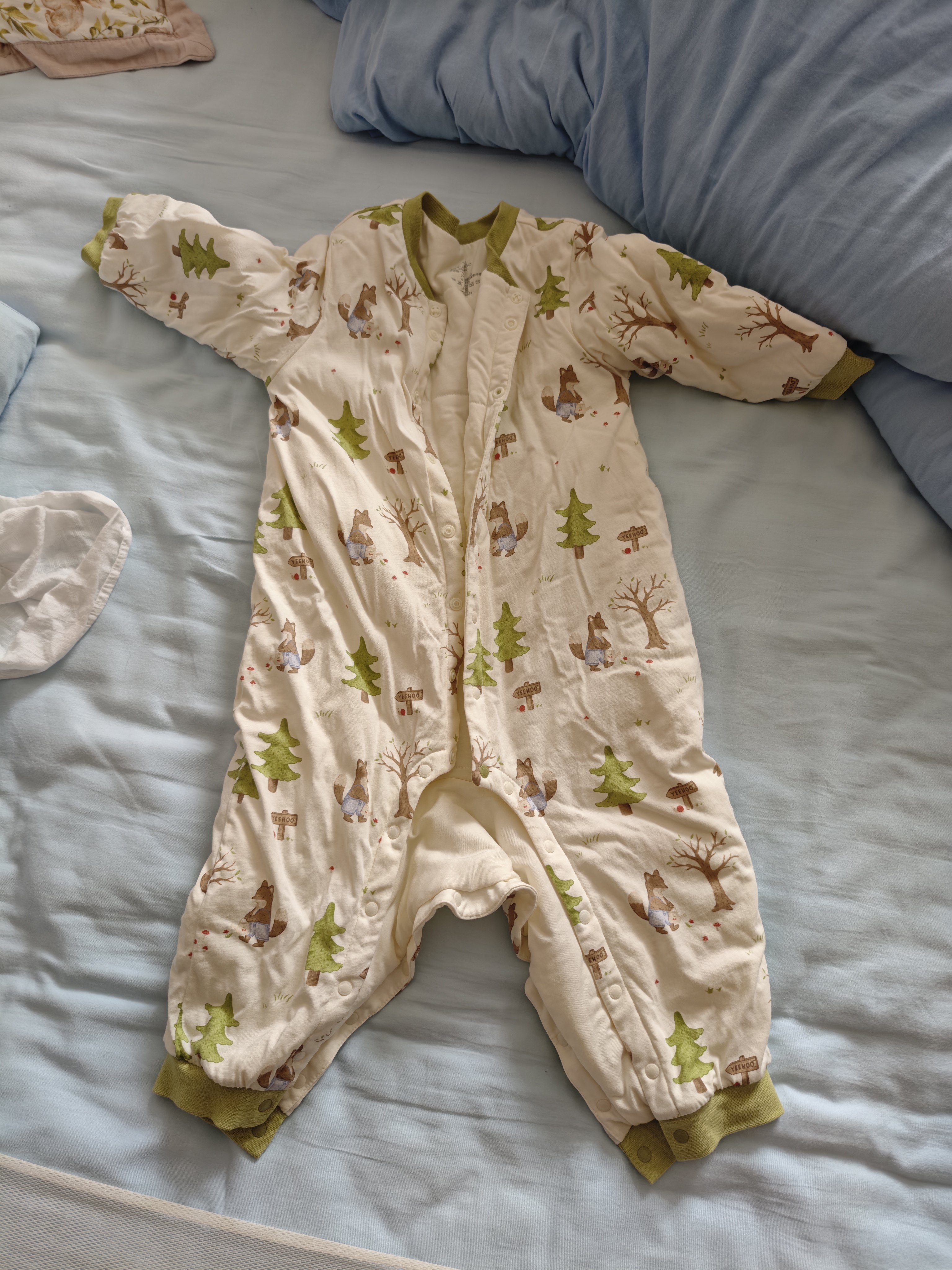 英氏（YEEHOO）夹棉连体衣动态恒温婴儿衣服秋冬保暖新生儿衣服精梳棉宝宝爬服 实拍图
