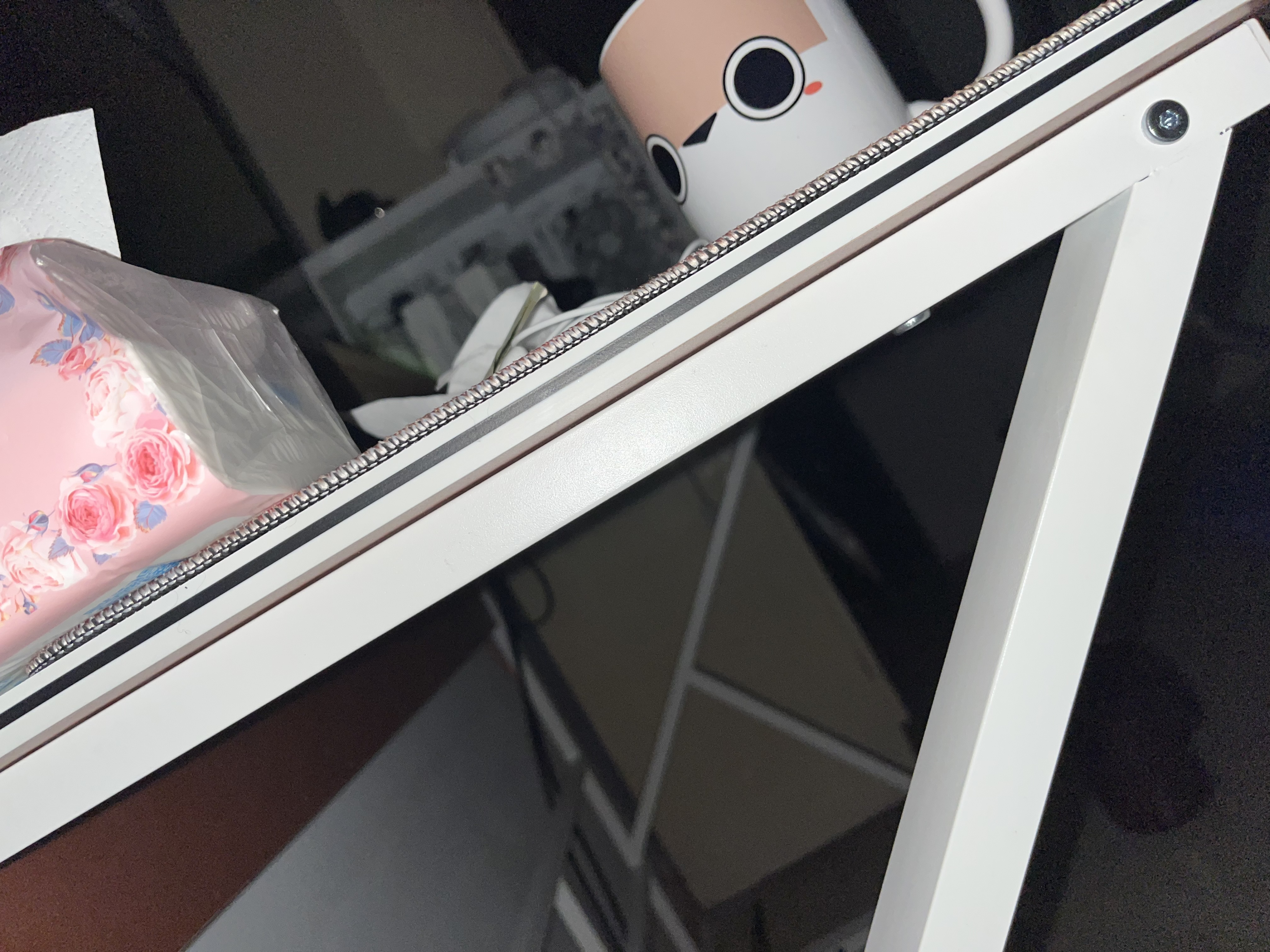甄严选电脑桌台式电竞桌椅套装组合桌子办公家用桌学习桌书房书桌写字桌 【白碳纤纹面-整板】单桌120*60 实拍图