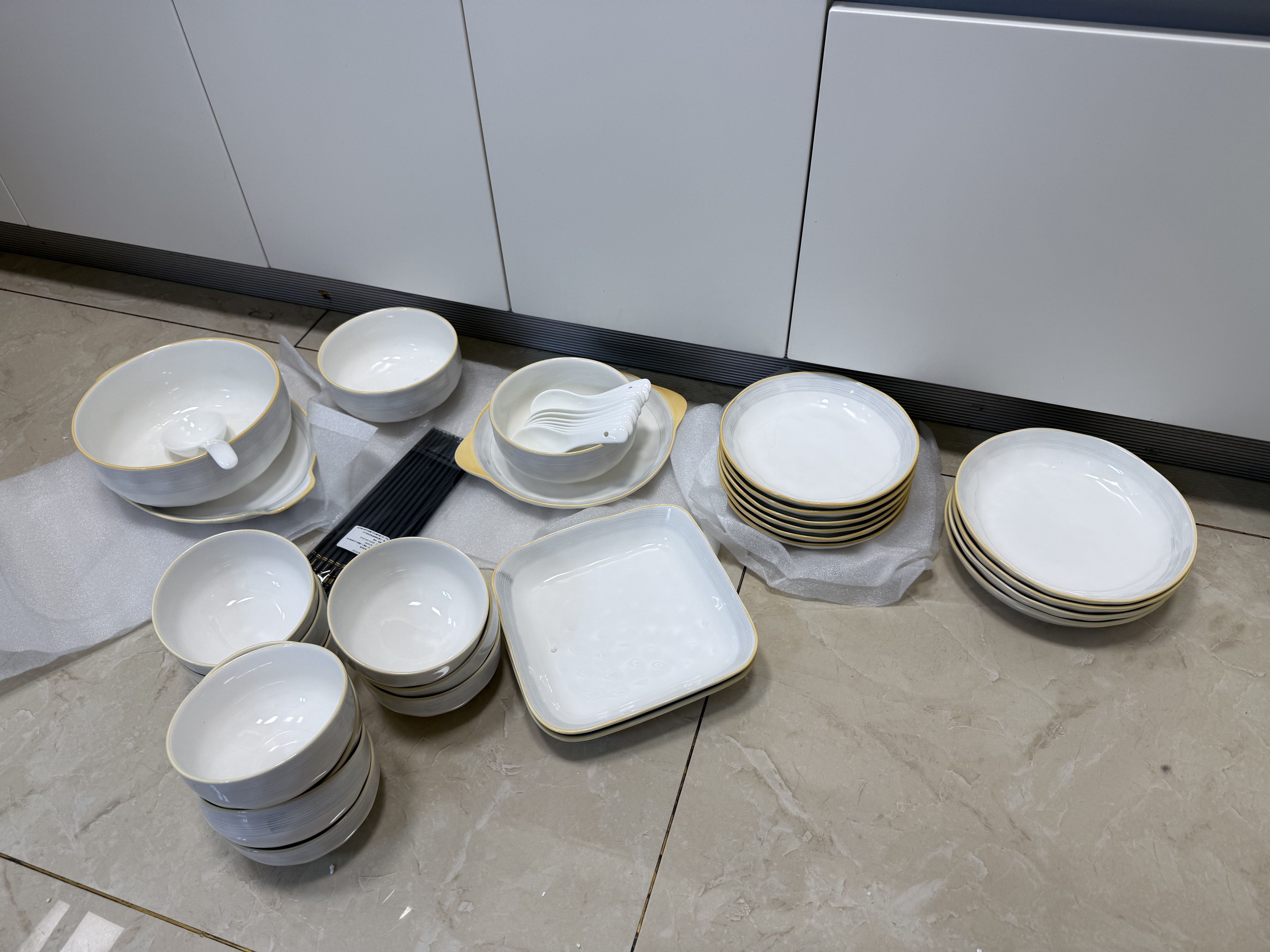 墨色釉下彩碗碟套装家用高颜值陶瓷碗盘简约碗具碗筷餐具整套乔迁礼物 实拍图