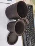 豪祥（HAOXIANG）紫砂茶杯茶水分离办公杯个人杯家用马克杯接待带盖过滤内胆泡茶杯 紫砂龙把办公杯-初心 实拍图