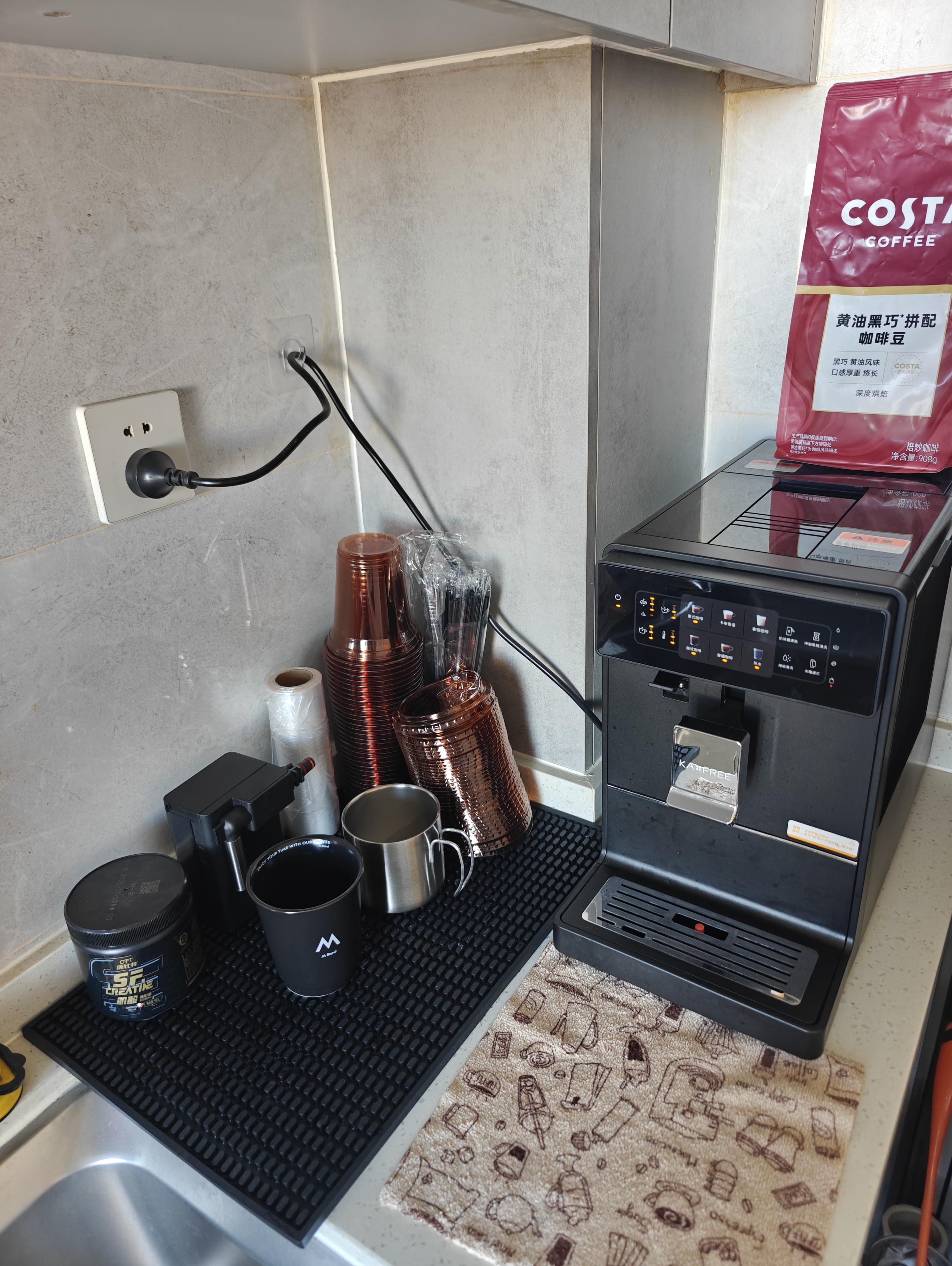 COSTA黄油黑巧风味咖啡豆京东独家深烘低酸高油脂黑咖啡拿铁奶咖908g 实拍图